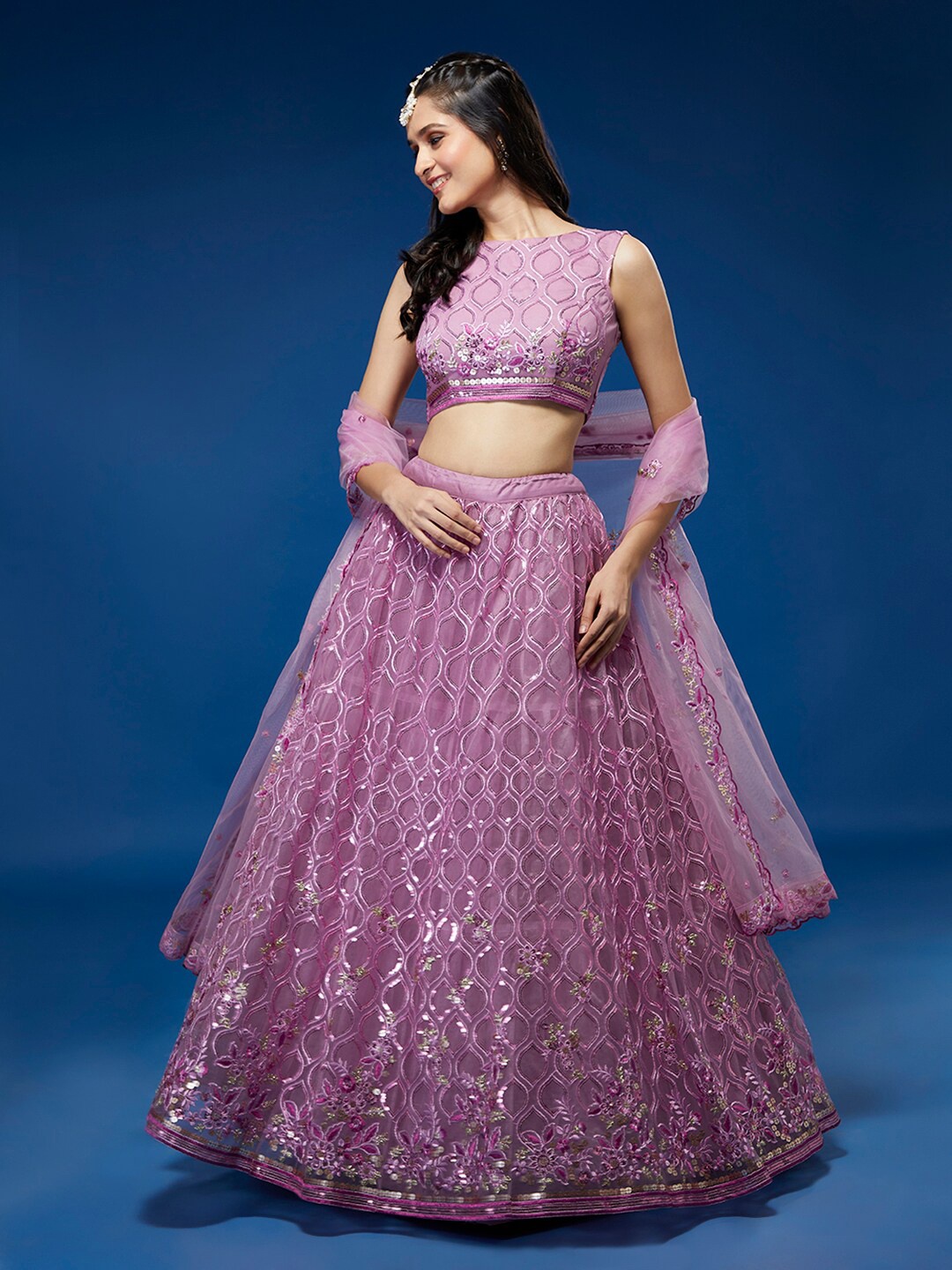 panchhi Embellished Sequinned Semi-Stitched Lehenga & Unstitched Blouse With Dupatta, Lavender
panchhi Embellished Sequinned Semi-Stitched Lehenga & Unstitched Blouse With Dupatta, Lavender