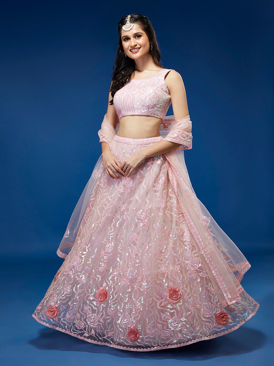 panchhi Embroidered Sequinned Semi-Stitched Lehenga & Unstitched Blouse With Dupatta, Coral
panchhi Embroidered Sequinned Semi-Stitched Lehenga & Unstitched Blouse With Dupatta, Coral