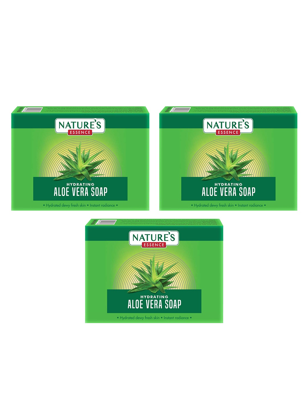 Natures Essence Set of 3 Hydrating Aloe Vera Soap for Hydrated Dewy Fresh Skin - 75g each, Green
Natures Essence Set of 3 Hydrating Aloe Vera Soap for Hydrated Dewy Fresh Skin - 75g each, Green