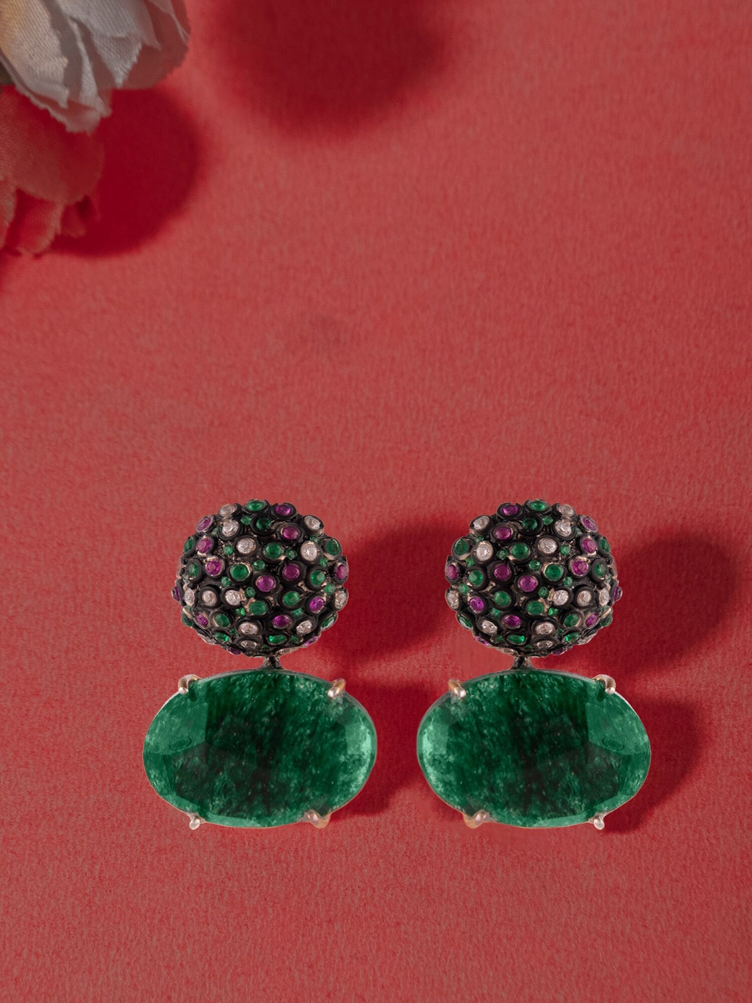 Neeta Boochra Gold-Plated Contemporary Studs Earrings