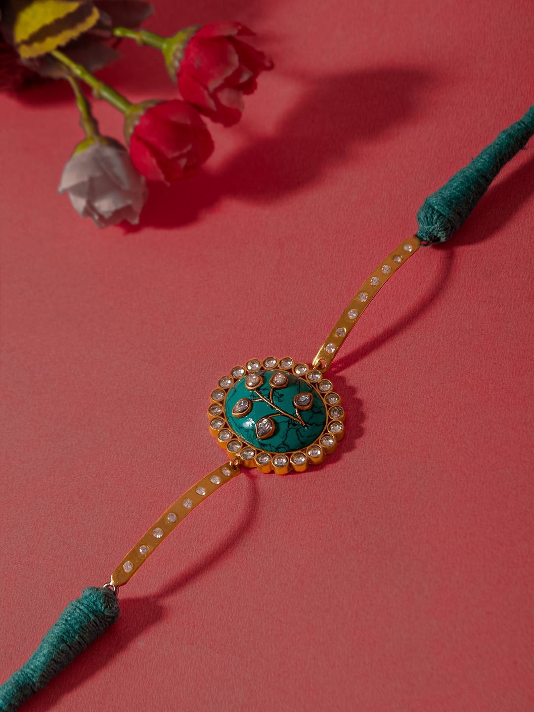Neeta Boochra Gold-Plated 925 Sterling Silver Stone Studded Bangle-Style Bracelet, Turquoise blue
Neeta Boochra Gold-Plated 925 Sterling Silver Stone Studded Bangle-Style Bracelet, Turquoise blue