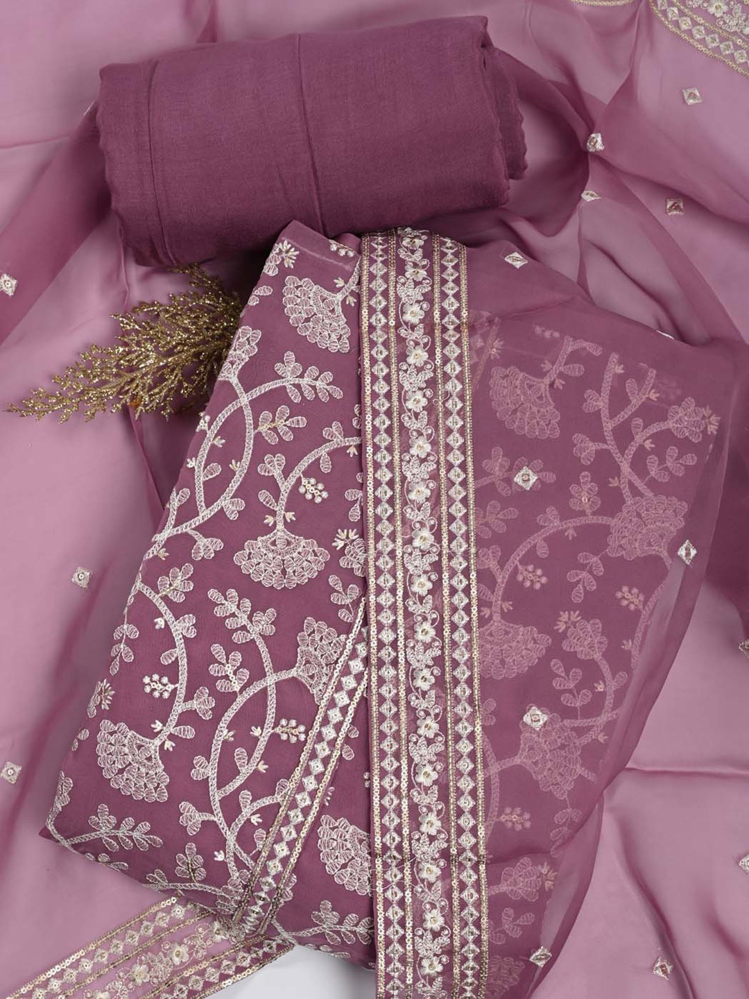 Meena Bazaar Kurta Fabric Bottom Fabric and Dupatta Zari Unstitched Dress Material, Mauve
Meena Bazaar Kurta Fabric Bottom Fabric and Dupatta Zari Unstitched Dress Material, Mauve