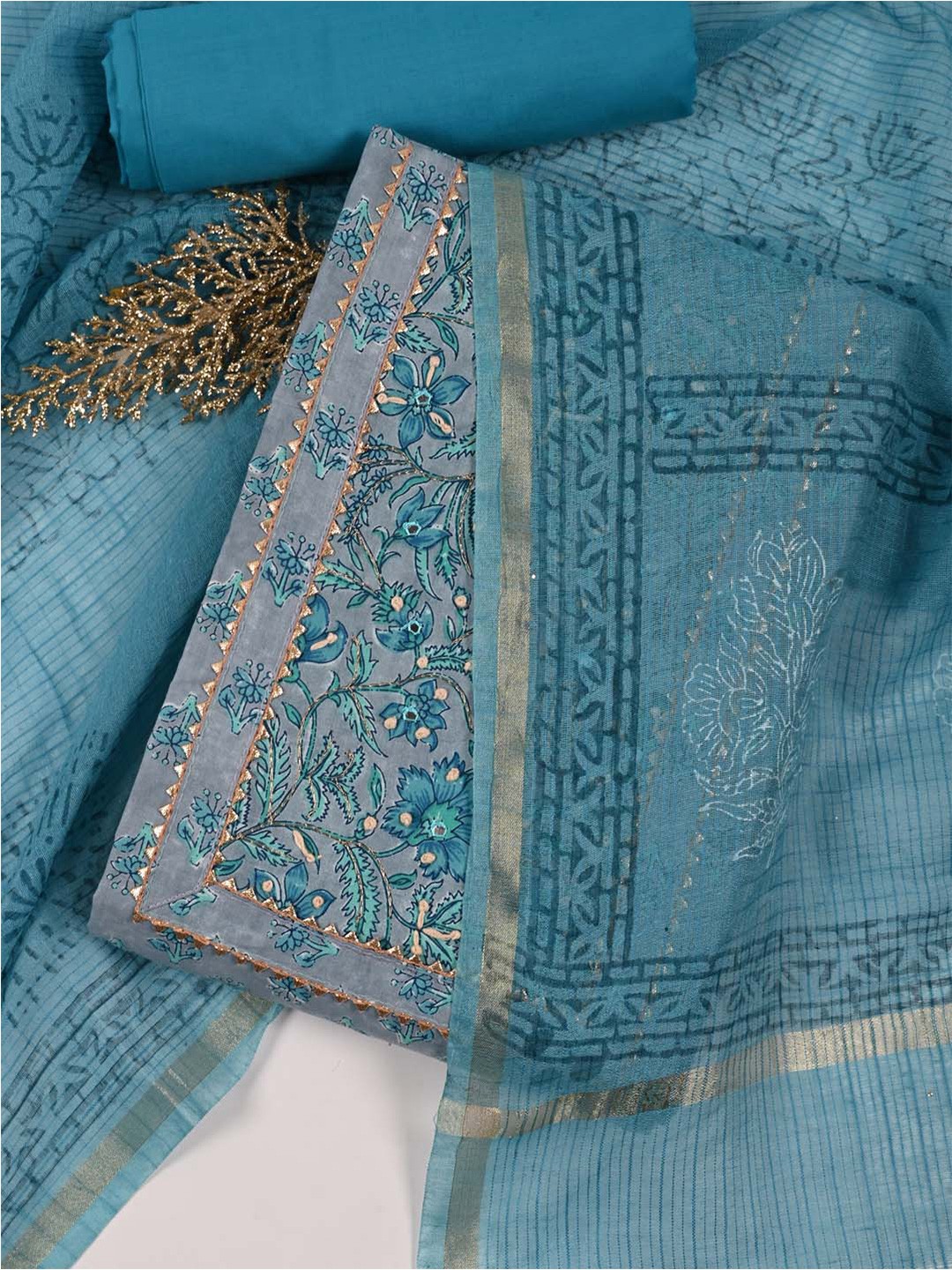Meena Bazaar Kurta Fabric Bottom Fabric and Dupatta Zari Unstitched Dress Material, Grey
Meena Bazaar Kurta Fabric Bottom Fabric and Dupatta Zari Unstitched Dress Material, Grey