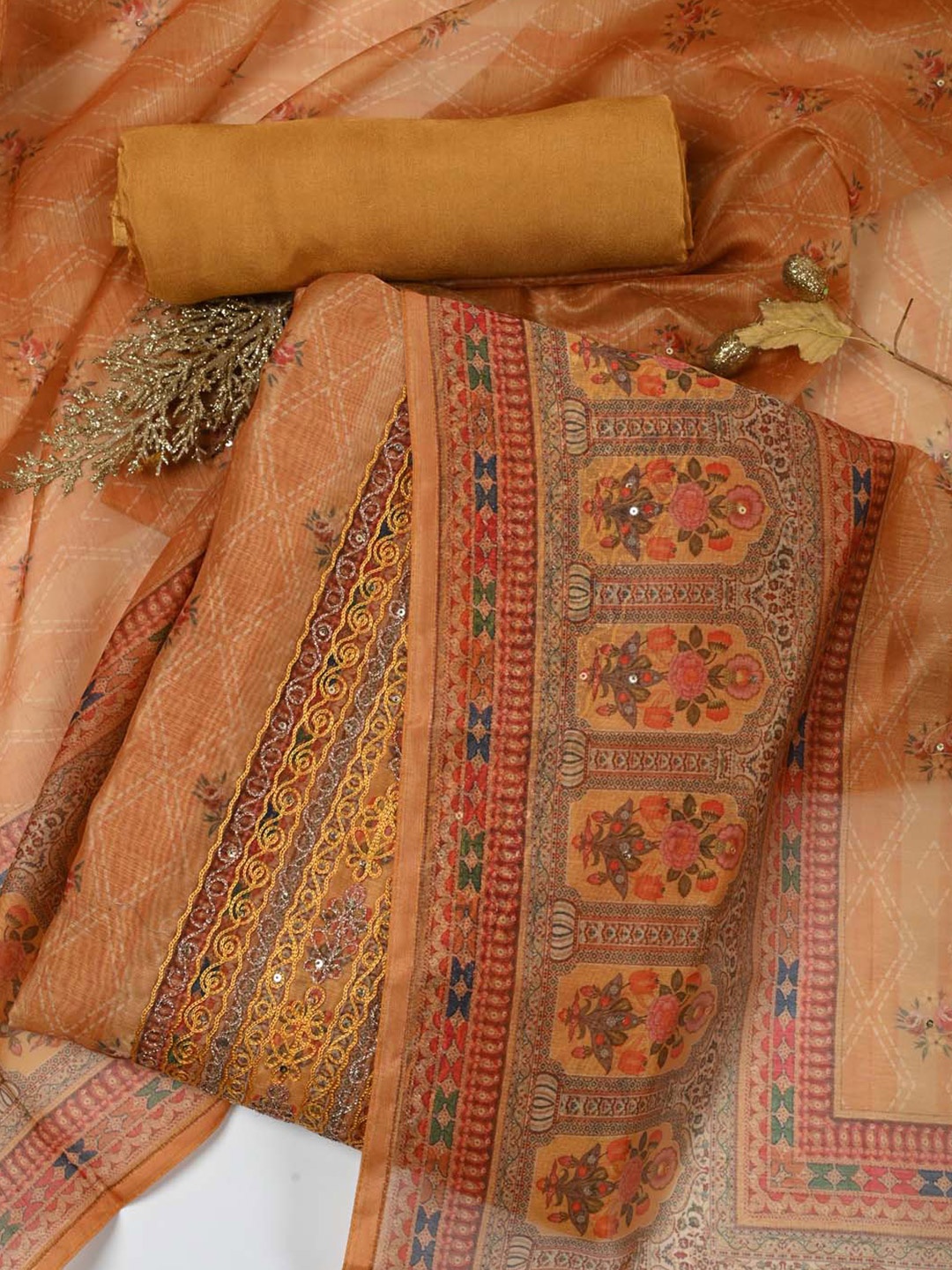 Meena Bazaar Ethnic Motifs Printed Sequinned Art Silk Unstitched Dress Material, Mustard
Meena Bazaar Ethnic Motifs Printed Sequinned Art Silk Unstitched Dress Material, Mustard