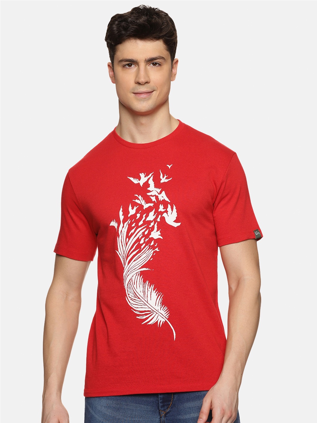 UrGear Graphic Printed Pure Cotton T-Shirt, Red