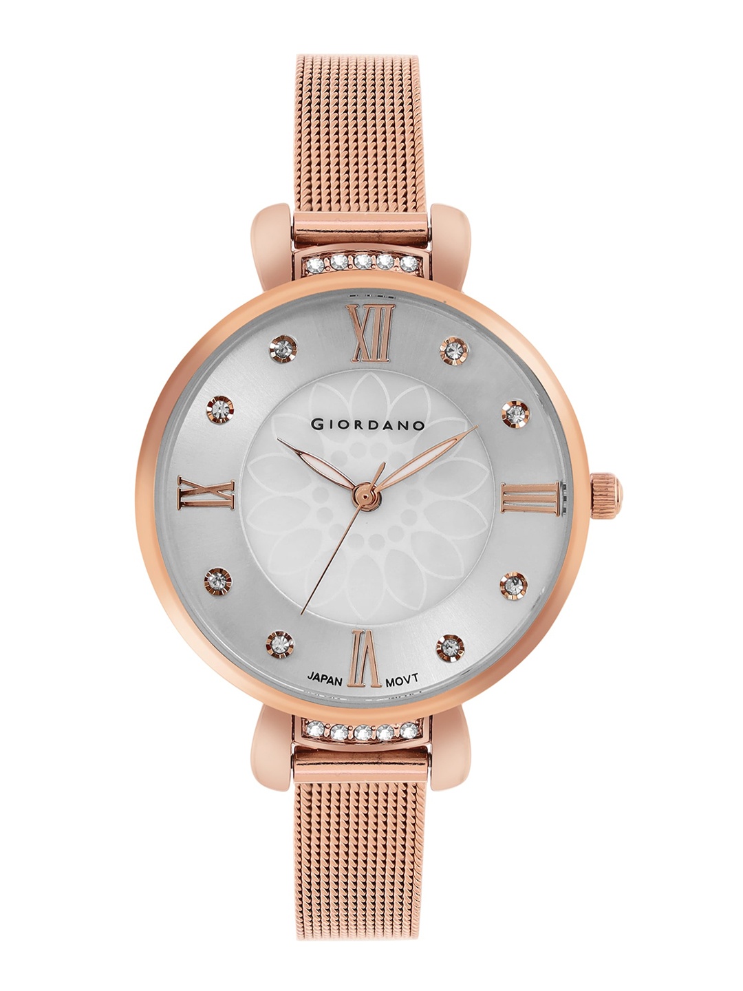 GIORDANO Women Embellished Dial & Stainless Steel Straps Analogue Watch GZ-60075-22, Rose gold
GIORDANO Women Embellished Dial & Stainless Steel Straps Analogue Watch GZ-60075-22, Rose gold