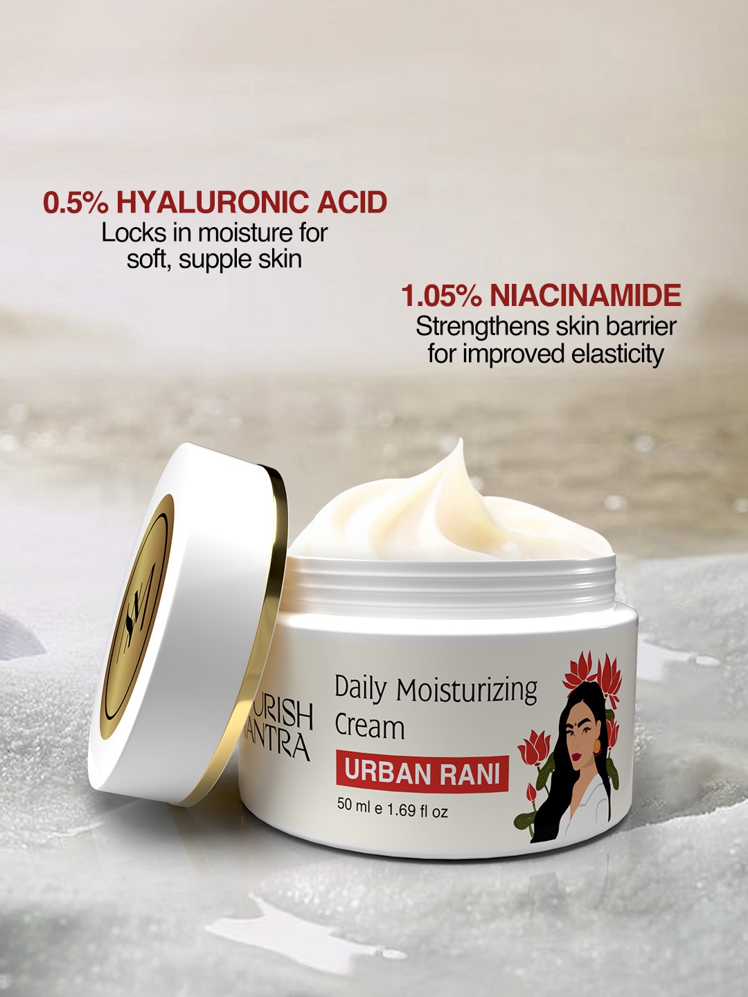 Nourish Mantra Urban Rani Daily Moisturizing Cream with Hyaluronic Acid - 50 ml, White
Nourish Mantra Urban Rani Daily Moisturizing Cream with Hyaluronic Acid - 50 ml, White