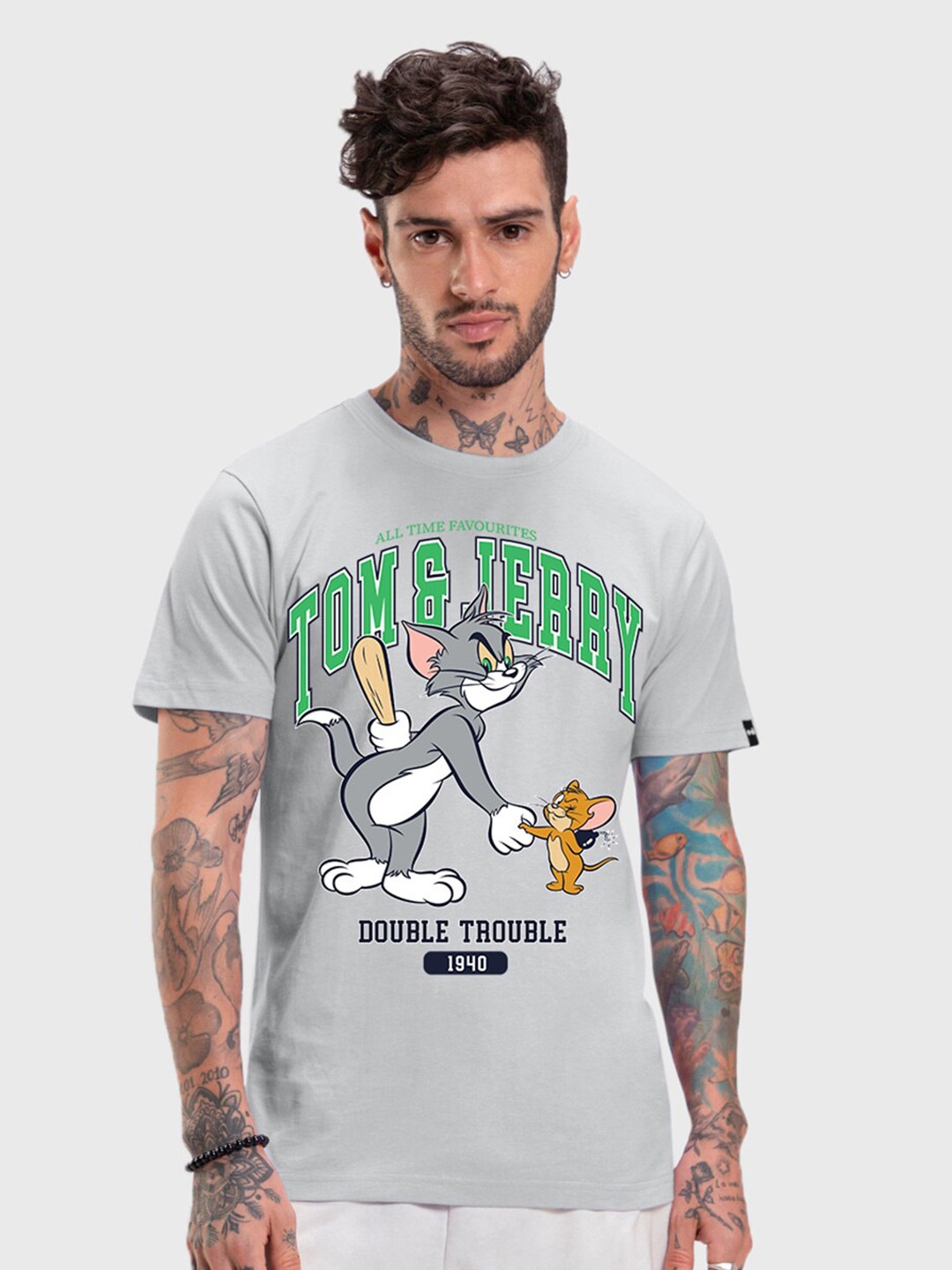 Bewakoof x OFFICIAL TOM & JERRY MERCHANDISE Men Double Trouble Graphic Printed T-shirt, Blue
Bewakoof x OFFICIAL TOM & JERRY MERCHANDISE Men Double Trouble Graphic Printed T-shirt, Blue