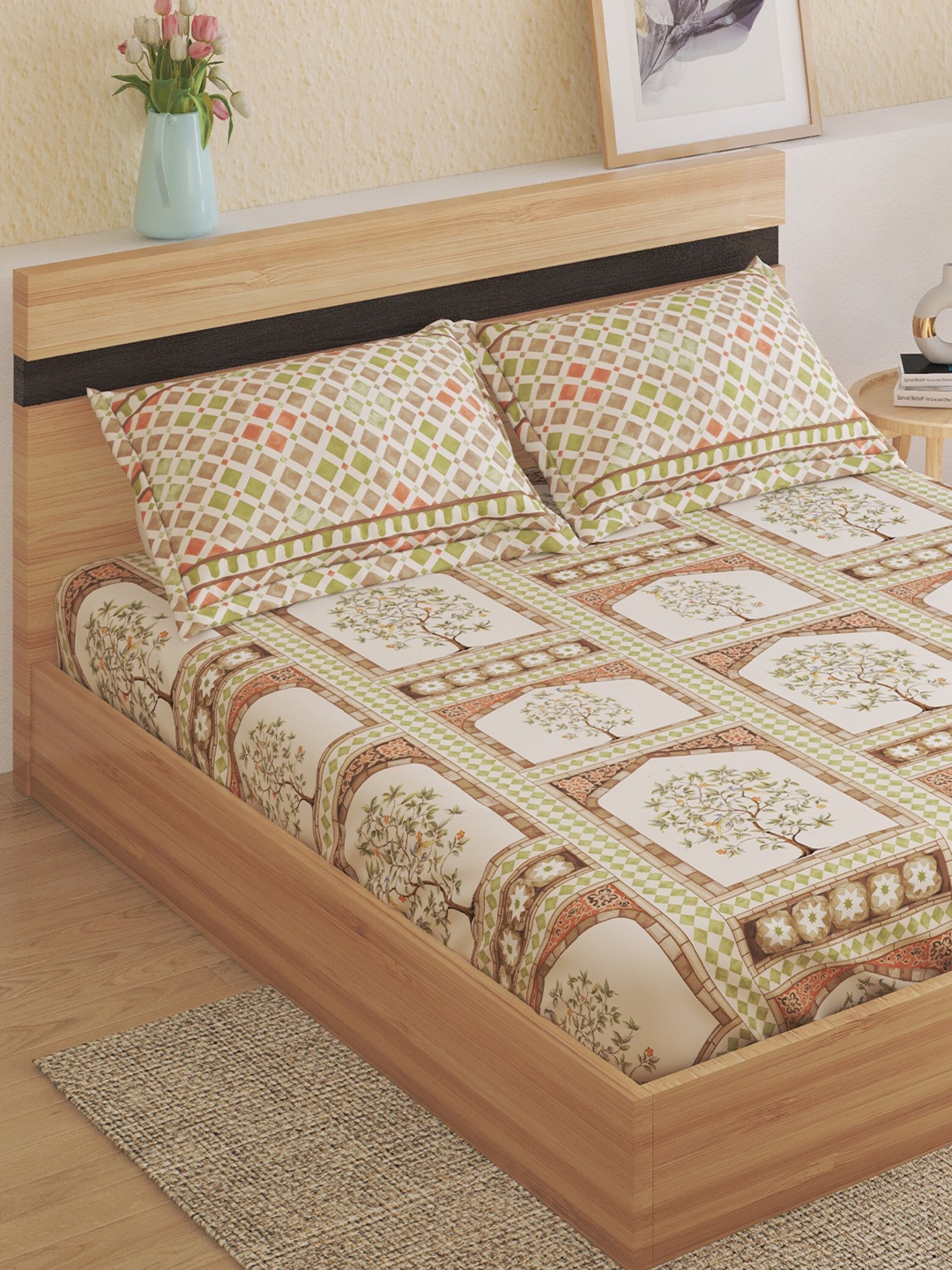 Home Centre Medley-Dastkari BrownPrinted180 TC Cotton Queen Bedsheet & 2 Pillow Covers, Brown
Home Centre Medley-Dastkari BrownPrinted180 TC Cotton Queen Bedsheet & 2 Pillow Covers, Brown