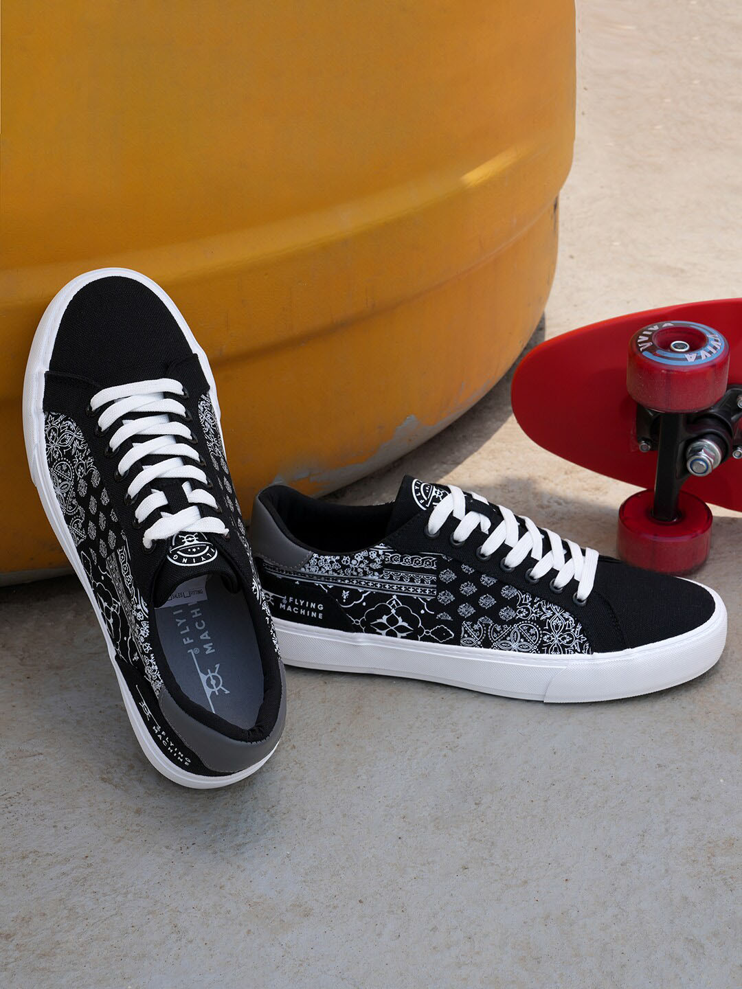 Flying Machine Men Printed Sneakers, Black
Flying Machine Men Printed Sneakers, Black