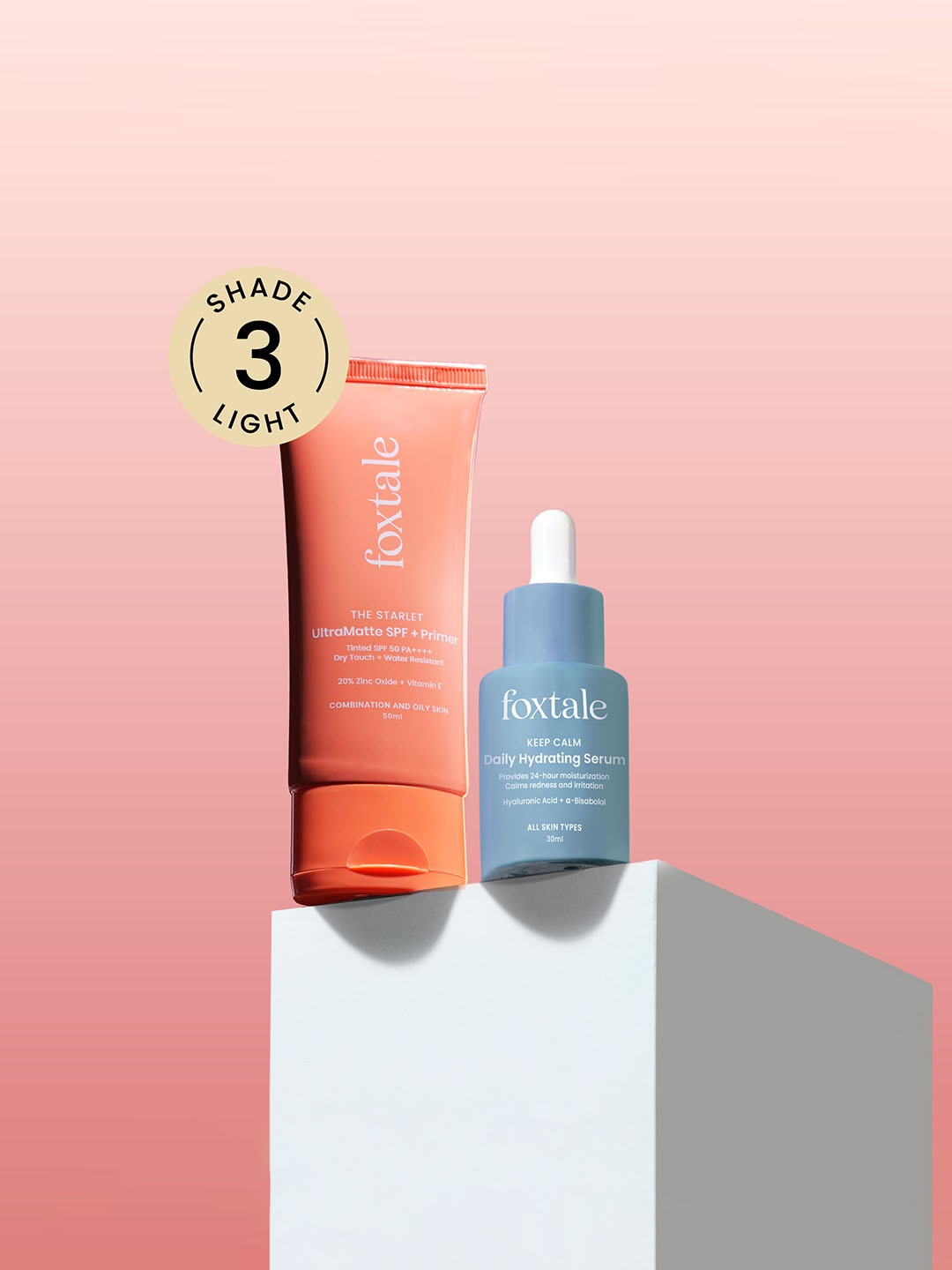 FoxTale Set of Hydrating Face Serum 30 ml & & Ultra Matte SPF + Primer 50 ml - Light 3, Beige
FoxTale Set of Hydrating Face Serum 30 ml & & Ultra Matte SPF + Primer 50 ml - Light 3, Beige