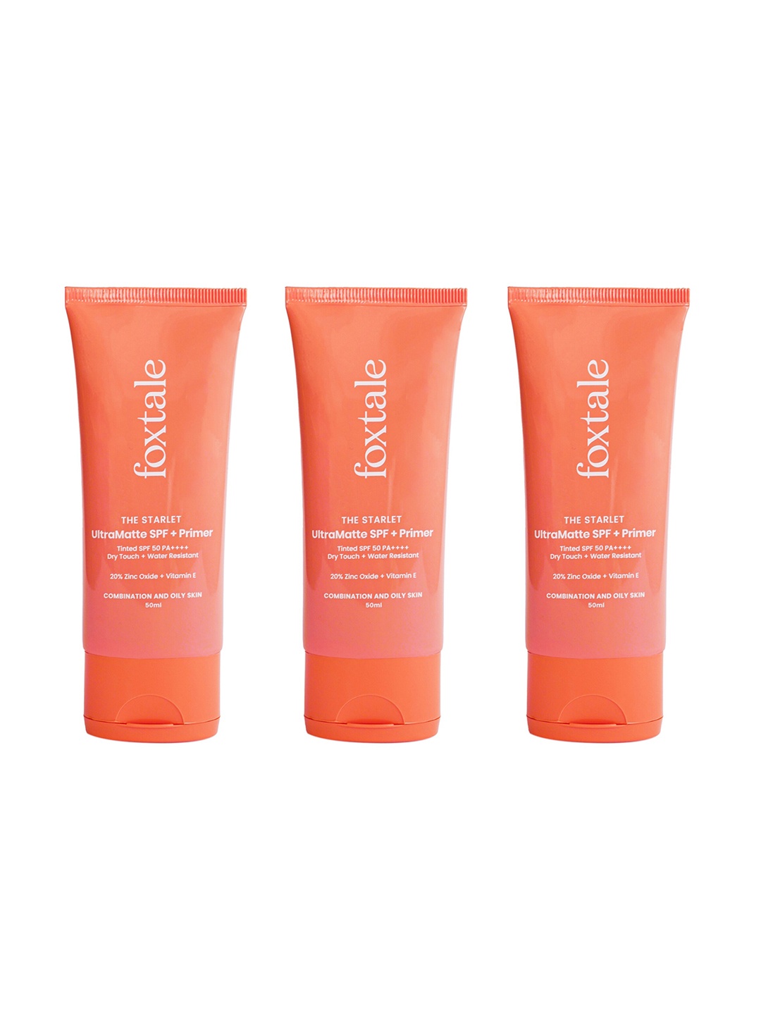 FoxTale Set of 3 The Starlet UltraMatte SPF & Primer with Vitamin E 50 ml Each - Light 3, Beige
FoxTale Set of 3 The Starlet UltraMatte SPF & Primer with Vitamin E 50 ml Each - Light 3, Beige
