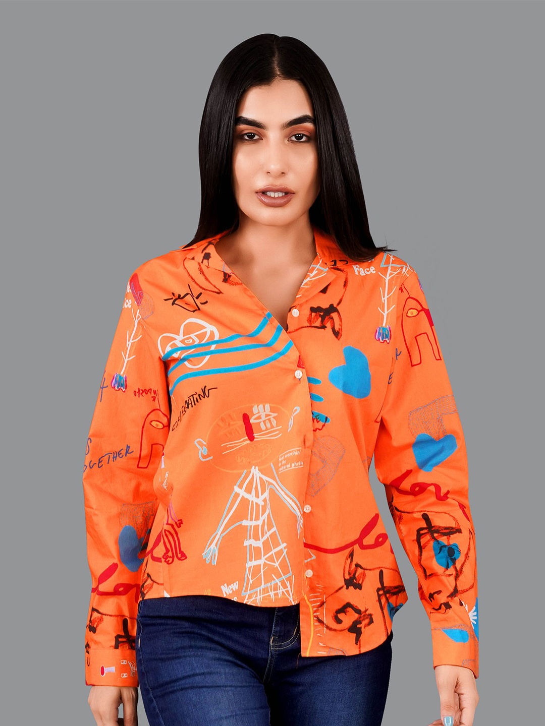 FRENCH CROWN Standard Fit Graphic Printed Twill Pure Cotton Casual Shirt, Orange
FRENCH CROWN Standard Fit Graphic Printed Twill Pure Cotton Casual Shirt, Orange