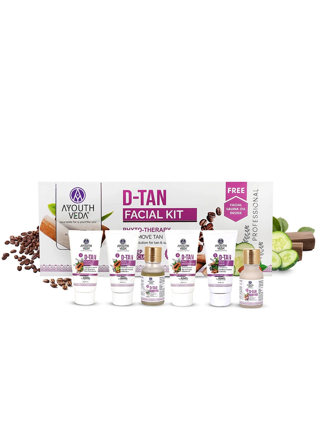 AYOUTHVEDA Phyto-Therapy D-Tan 6-Step Facial Kit for Tan Removal & Brightness, White
AYOUTHVEDA Phyto-Therapy D-Tan 6-Step Facial Kit for Tan Removal & Brightness, White