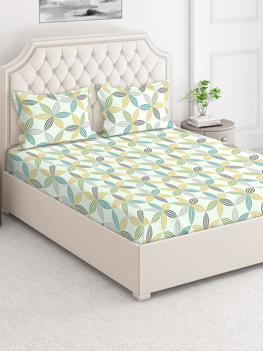 Layers Firenze 3 Green & Yellow Floral 140 TC Cotton Queen Bedsheet With 2 Pillow Covers
Layers Firenze 3 Green & Yellow Floral 140 TC Cotton Queen Bedsheet With 2 Pillow Covers