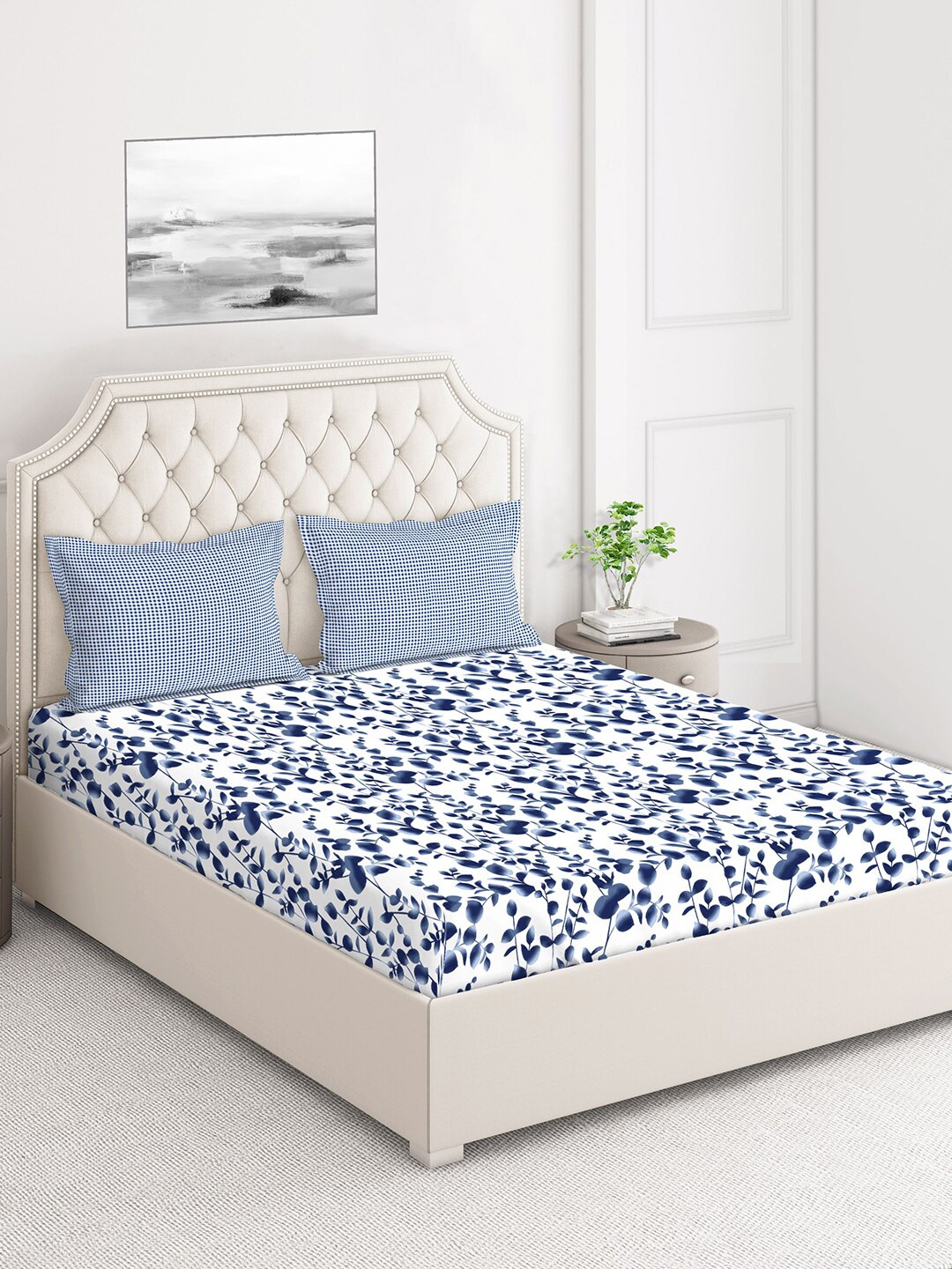 Layers Illuminating Homes White & Blue Floral 150 TC Queen Bedsheet with 2 Pillow Covers
Layers Illuminating Homes White & Blue Floral 150 TC Queen Bedsheet with 2 Pillow Covers