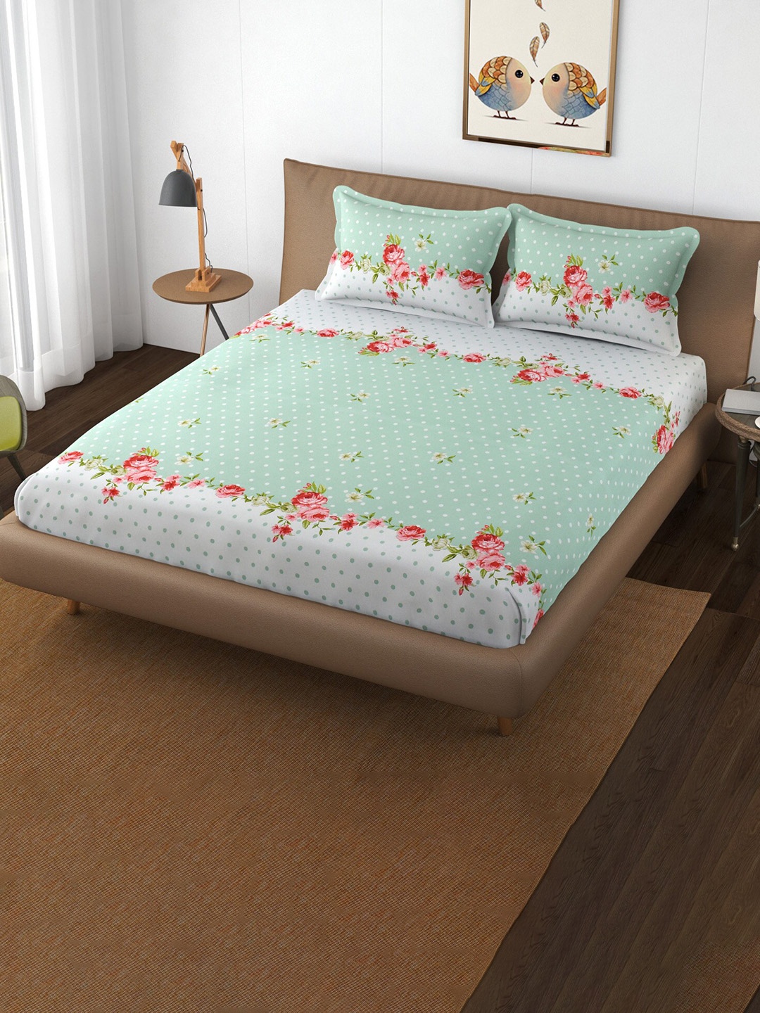 Bajo's White & Green Floral 250 TC Fitted Cotton Queen Bedsheet & 2 Pillow Covers
Bajo's White & Green Floral 250 TC Fitted Cotton Queen Bedsheet & 2 Pillow Covers