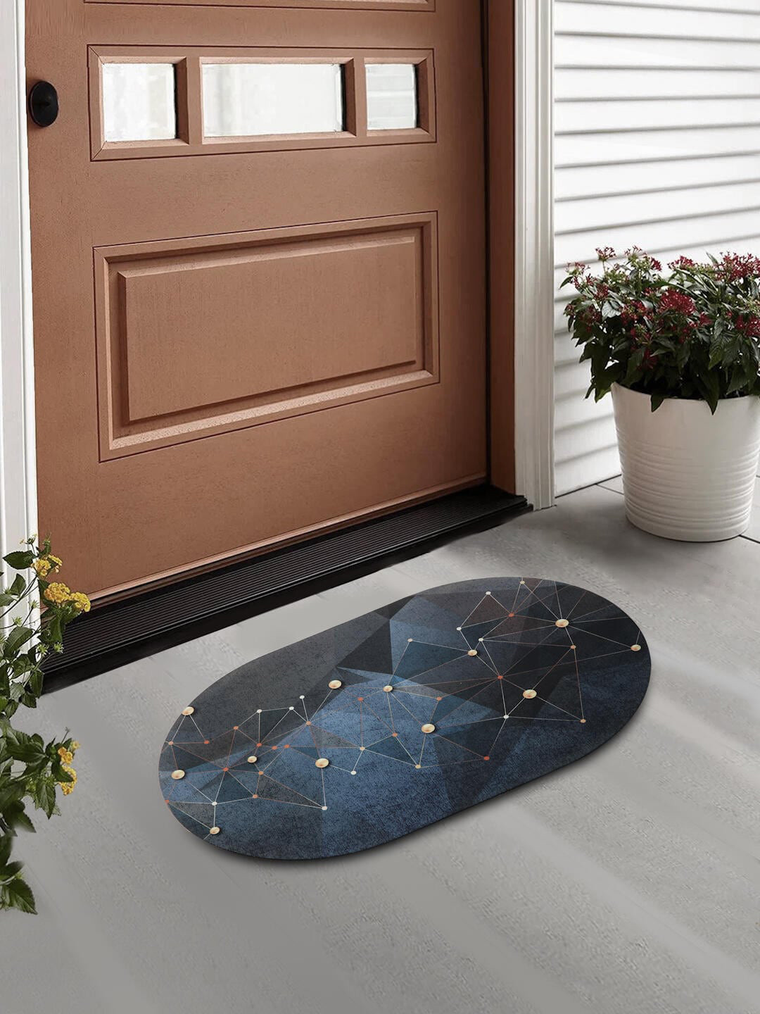 FABINALIV Black & Blue Geometric Rubber Anti-Skid Door Mat
FABINALIV Black & Blue Geometric Rubber Anti-Skid Door Mat