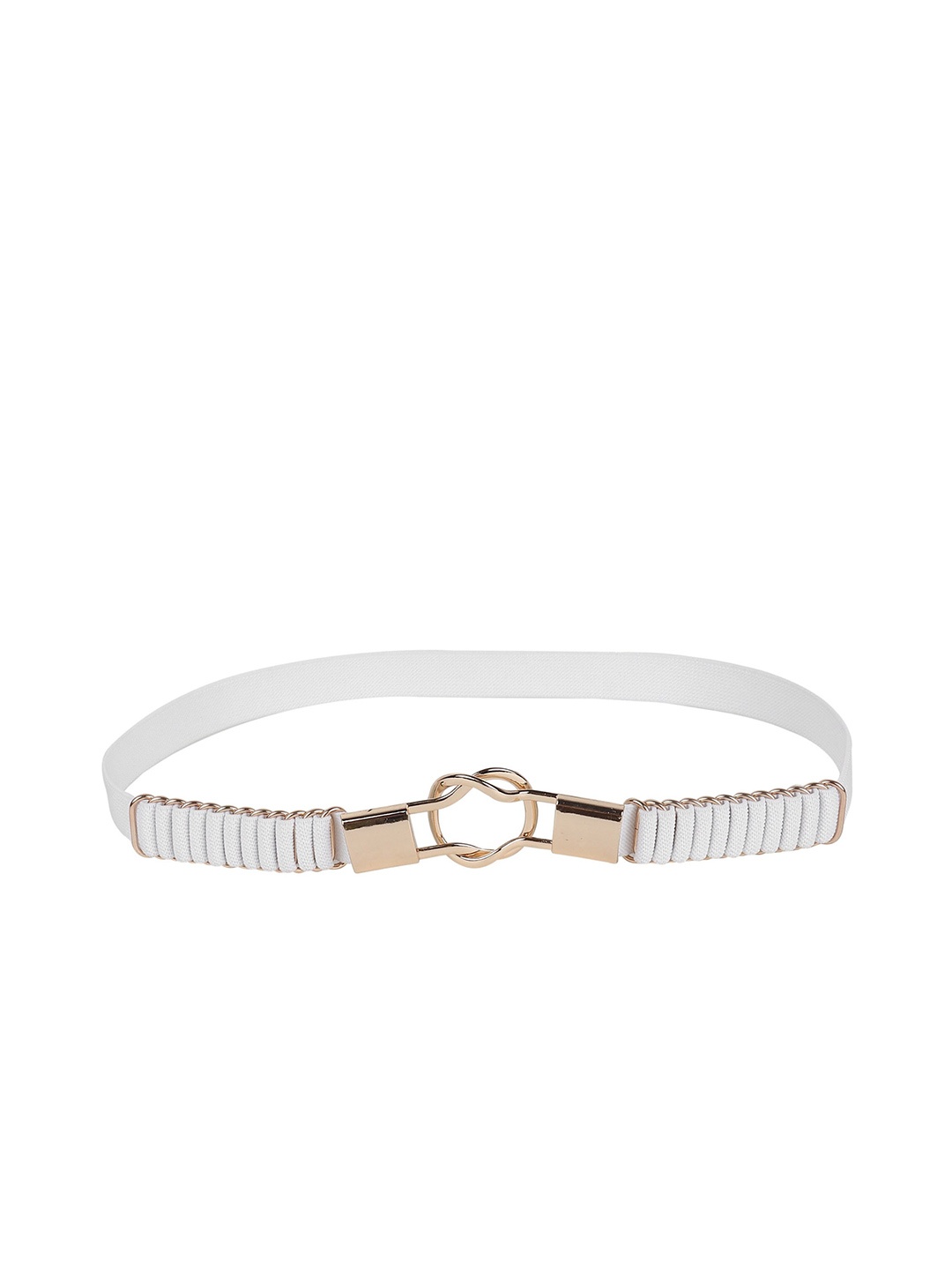 Swiss Design Women Textured Belt, White