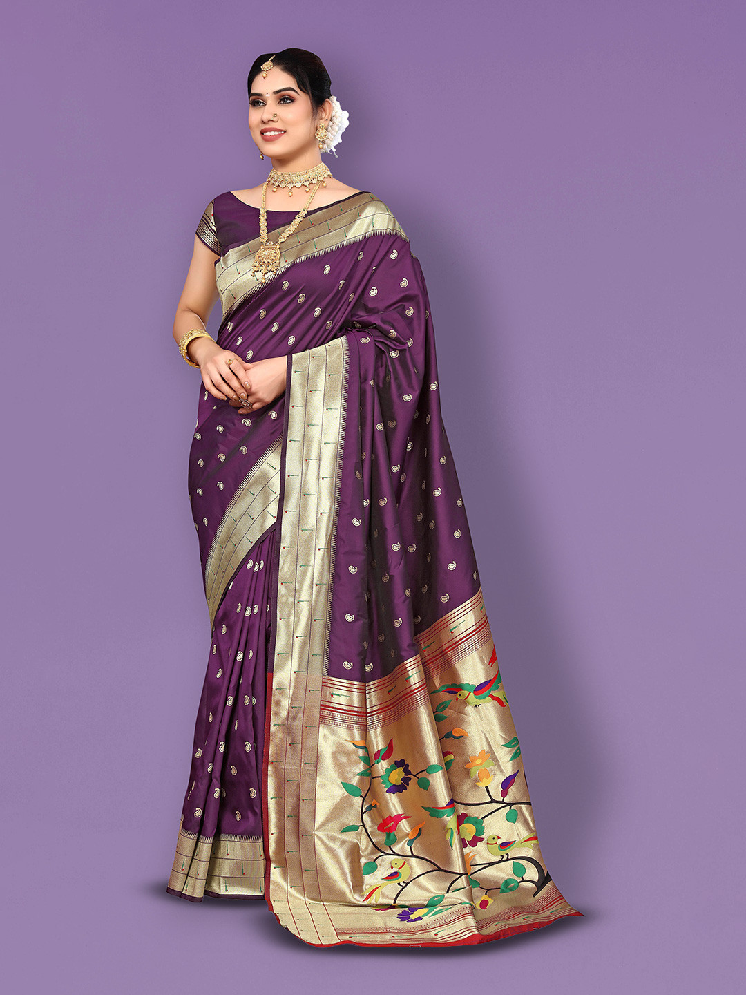 Ekta Textiles Woven Design Zari Pure Silk Celebrity Banarasi Saree, Violet
Ekta Textiles Woven Design Zari Pure Silk Celebrity Banarasi Saree, Violet