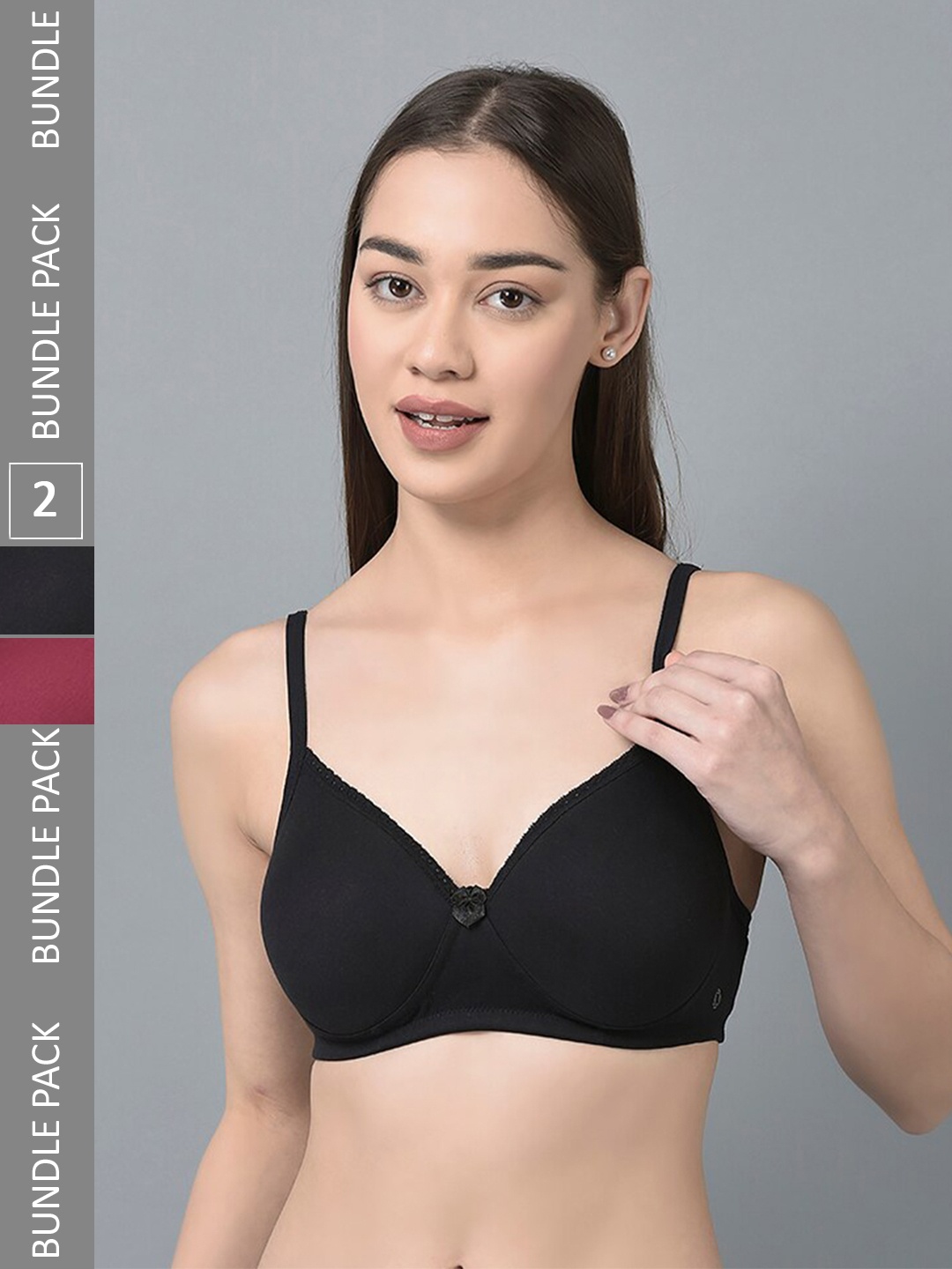 Dollar Missy Pack of 2 Cotton Wire-Free Full Coverage Padded Bra DTS-2052-R3-BLK-CER-PO2, Black
Dollar Missy Pack of 2 Cotton Wire-Free Full Coverage Padded Bra DTS-2052-R3-BLK-CER-PO2, Black