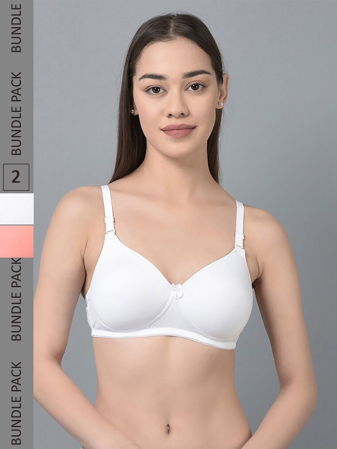 Dollar Missy Pack of 2 Wire-Free Full Coverage Padded Bras DTS-2053-R3-WHT-SLR-PO2, White
Dollar Missy Pack of 2 Wire-Free Full Coverage Padded Bras DTS-2053-R3-WHT-SLR-PO2, White