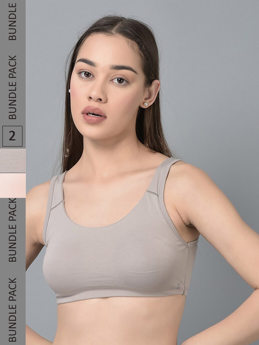 Dollar Missy Pack of 2 Combed Cotton with Stretchy Elastane Wire-Free Moulded Sports Bra, Pink
Dollar Missy Pack of 2 Combed Cotton with Stretchy Elastane Wire-Free Moulded Sports Bra, Pink