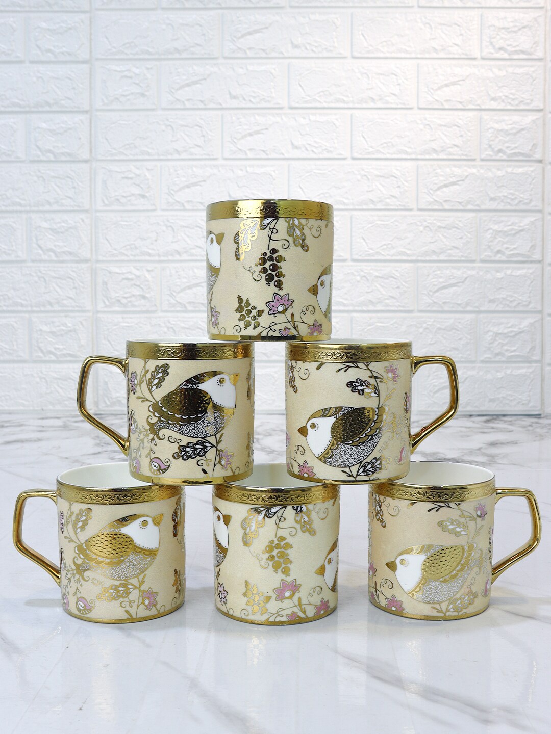 Femora Goldcrest Cream 6-Pieces Ethnic Motifs Printed Ceramic Glossy Mugs 180ml Each
Femora Goldcrest Cream 6-Pieces Ethnic Motifs Printed Ceramic Glossy Mugs 180ml Each
