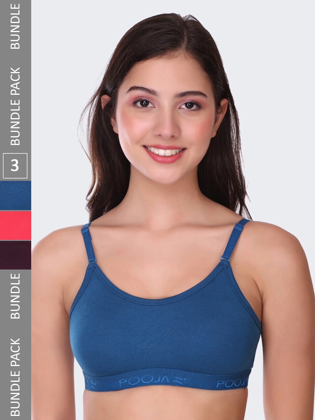POOJA RAGENEE Pack Of 3 All Day Comfort Non Padded Full Coverage Cotton Workout Bra, Blue
POOJA RAGENEE Pack Of 3 All Day Comfort Non Padded Full Coverage Cotton Workout Bra, Blue
