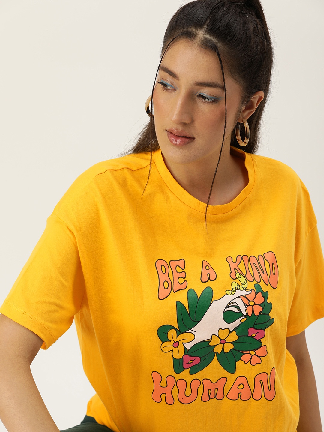 Kook N Keech Graphic Typography Printed Drop-Shoulder Sleeves Pure Cotton Oversize T-shirt, Mustard
Kook N Keech Graphic Typography Printed Drop-Shoulder Sleeves Pure Cotton Oversize T-shirt, Mustard