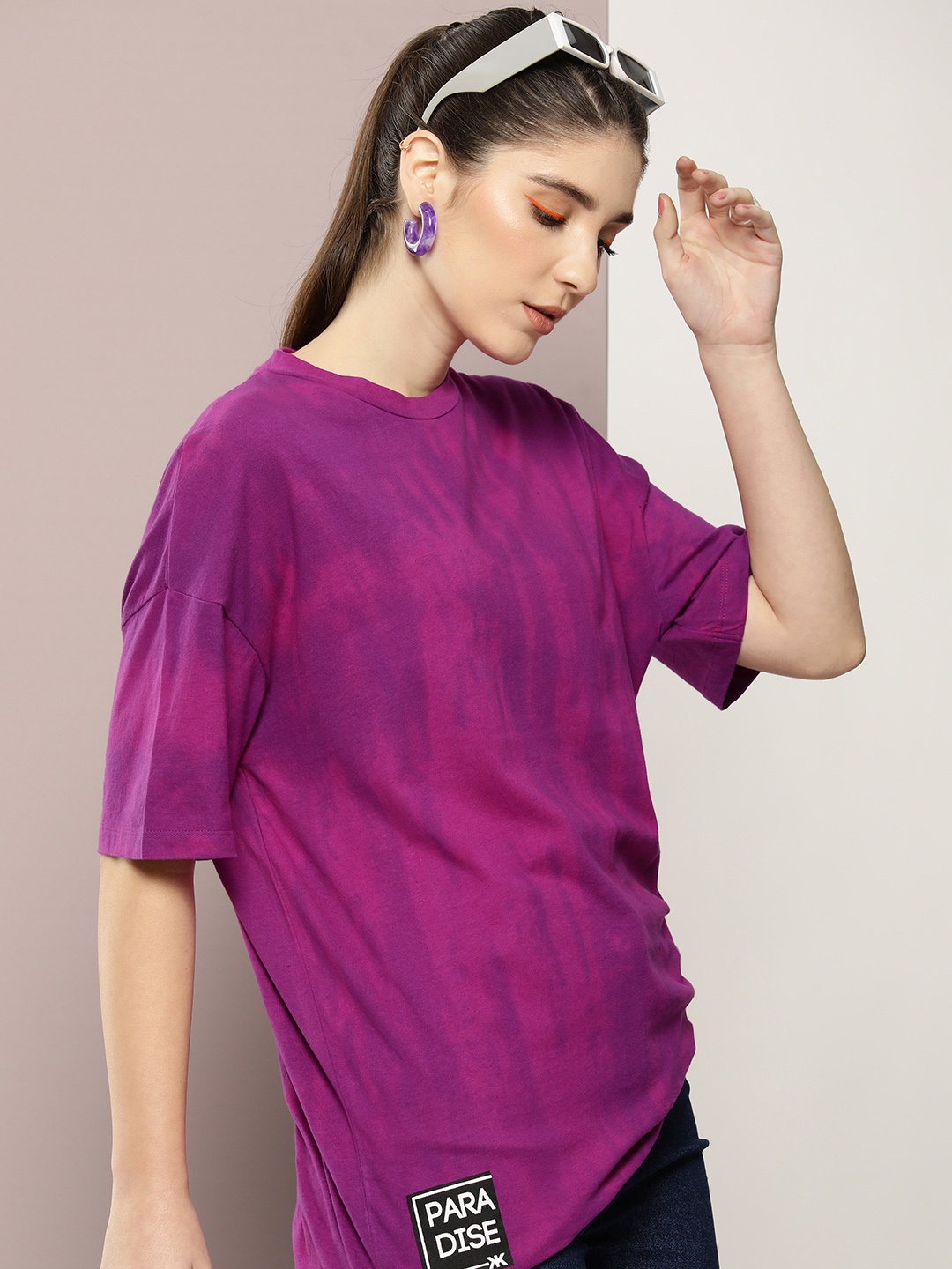 Kook N Keech Tie and Dye Drop-Shoulder Sleeves Pure Cotton Oversized T-shirt, Magenta
Kook N Keech Tie and Dye Drop-Shoulder Sleeves Pure Cotton Oversized T-shirt, Magenta