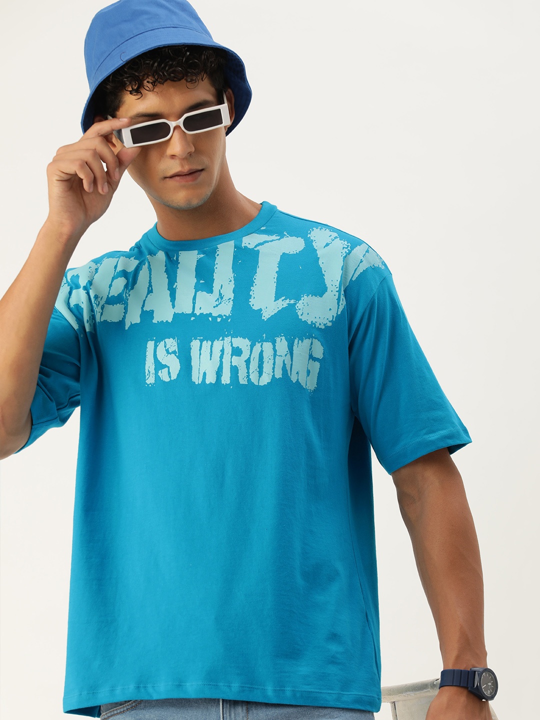 Kook N Keech Typography Printed Drop-Shoulder Sleeves Oversized Pure Cotton T-shirt, Blue
Kook N Keech Typography Printed Drop-Shoulder Sleeves Oversized Pure Cotton T-shirt, Blue
