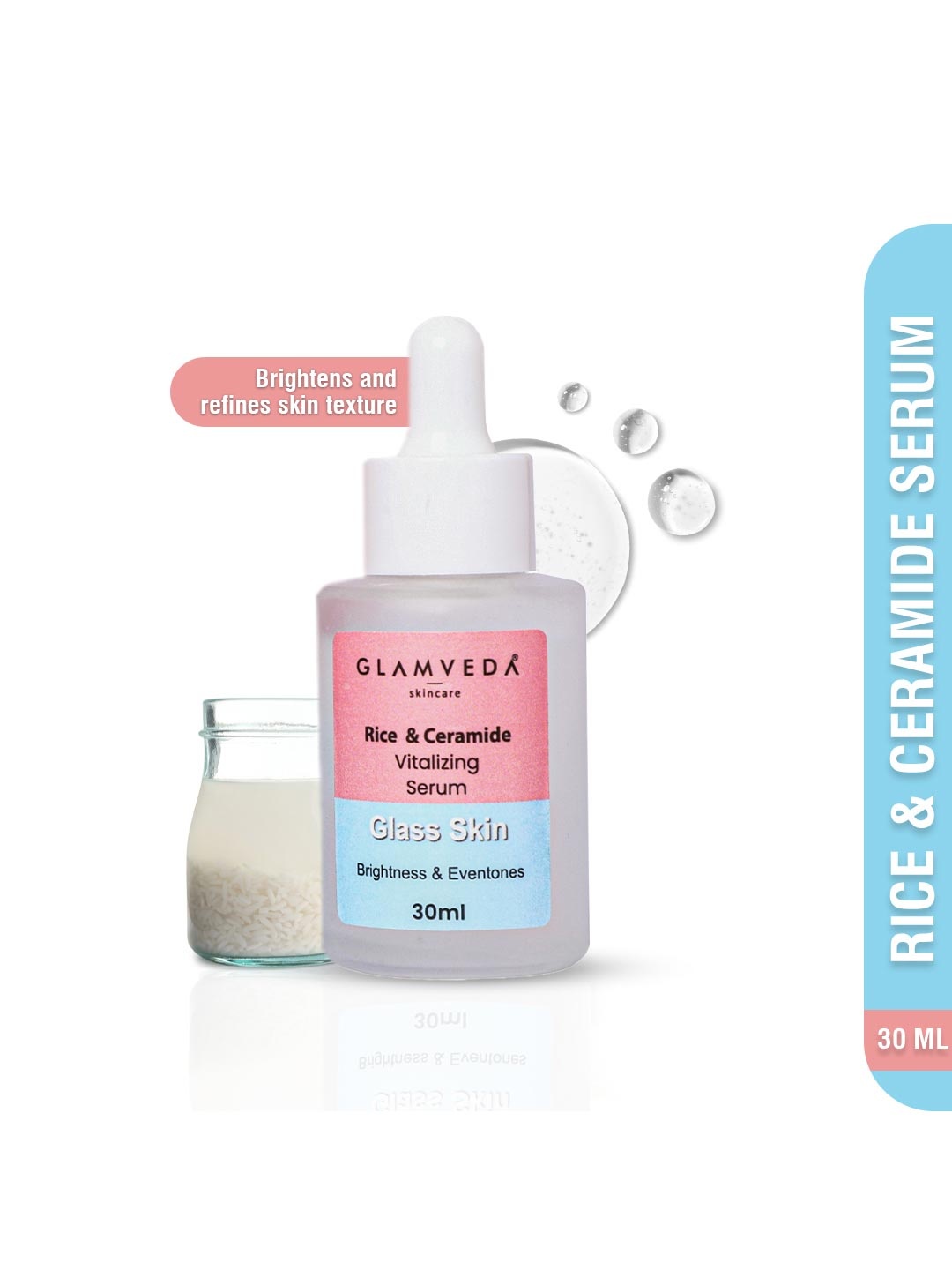 GLAMVEDA Glass Skin Korean Rice Water & Ceramide Vitalizing Serum For Nourishing Skin 30ml, White
GLAMVEDA Glass Skin Korean Rice Water & Ceramide Vitalizing Serum For Nourishing Skin 30ml, White