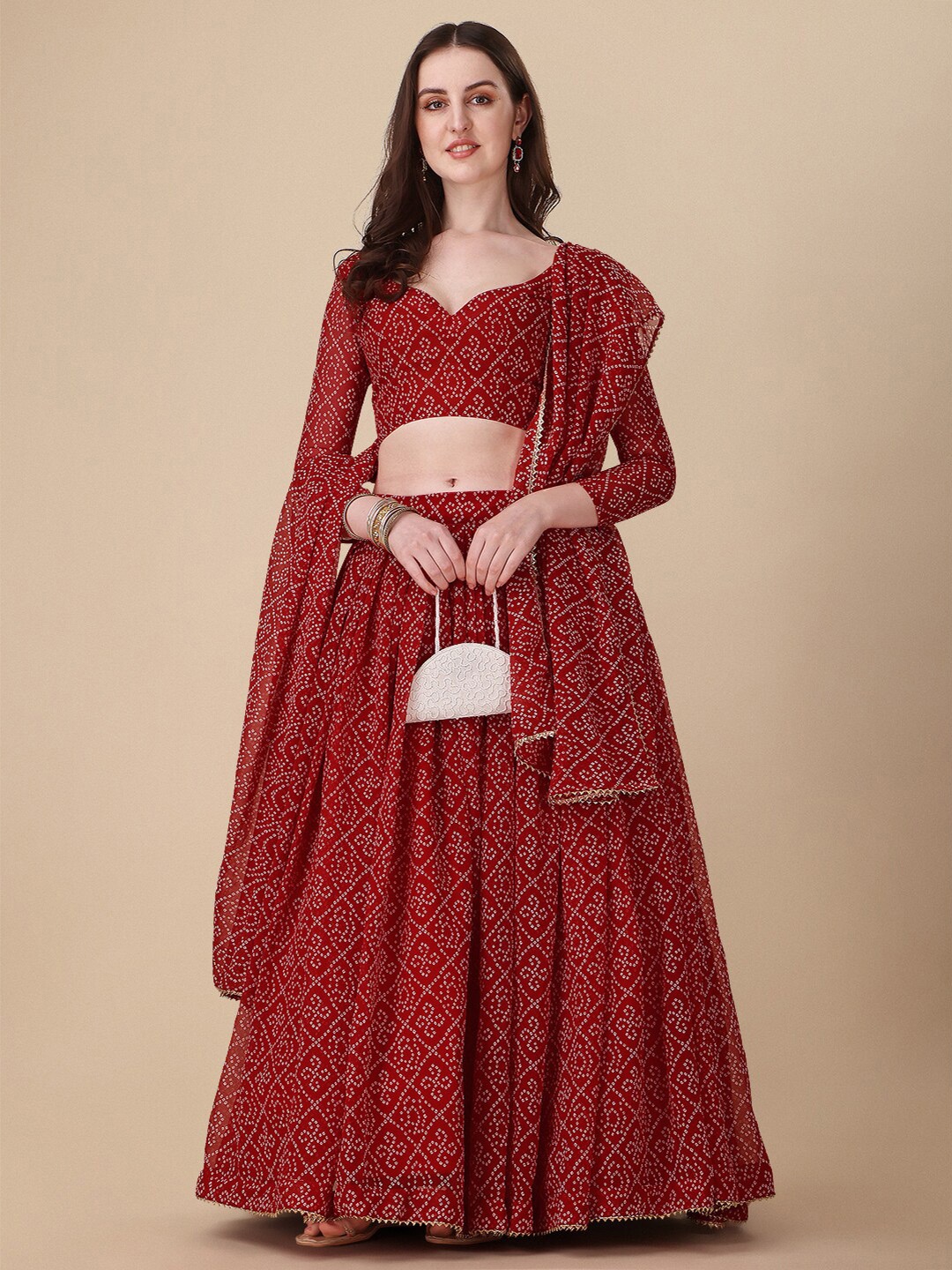 Vaidehi Fashion Bandhani Printed Ready to Wear Lehenga & Unstitched Blouse With Dupatta, Maroon
Vaidehi Fashion Bandhani Printed Ready to Wear Lehenga & Unstitched Blouse With Dupatta, Maroon