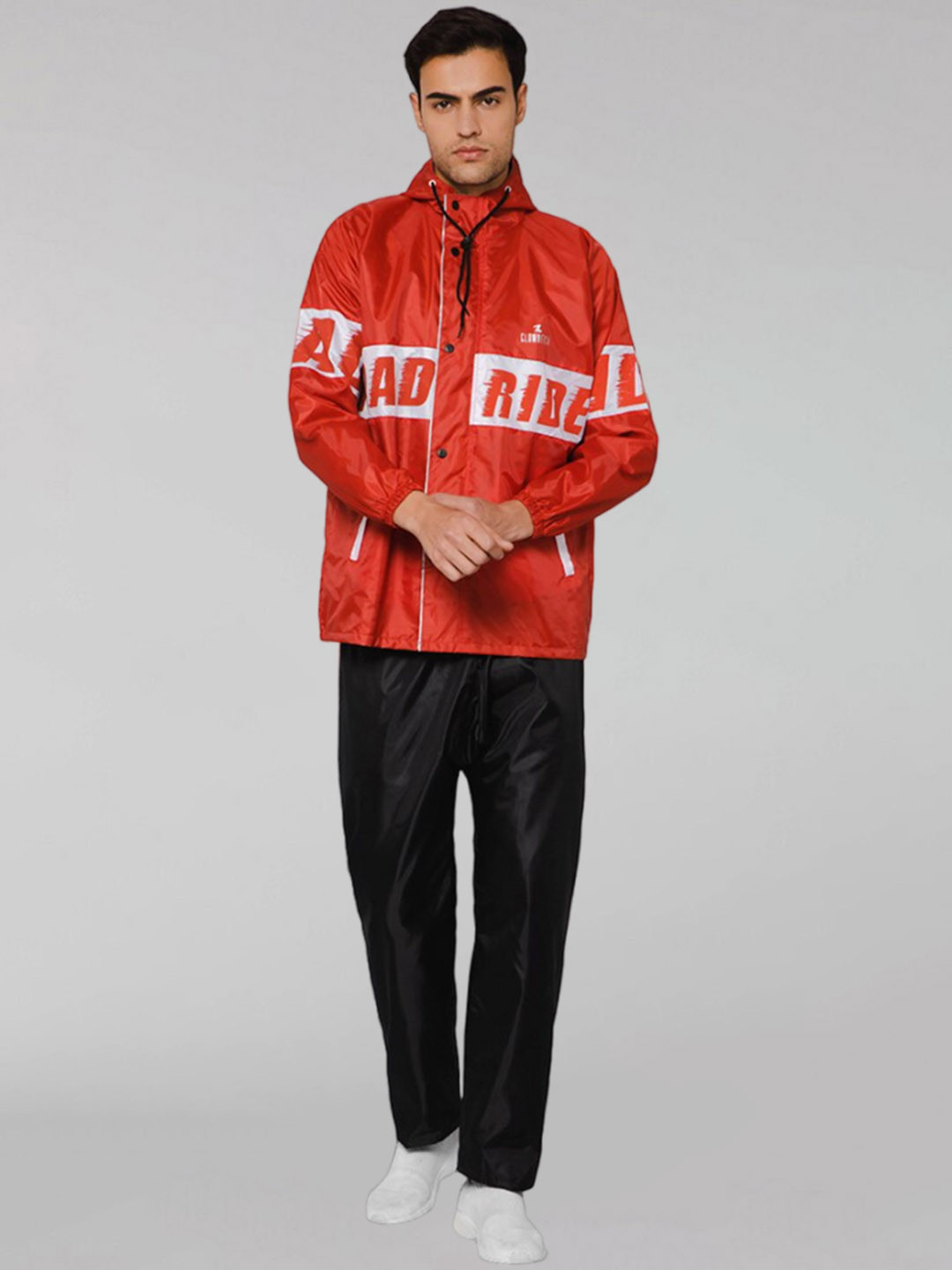 THE CLOWNFISH Plus Size Typography Printed Waterproof Double Coated Reversible Rain suit, Red
THE CLOWNFISH Plus Size Typography Printed Waterproof Double Coated Reversible Rain suit, Red
