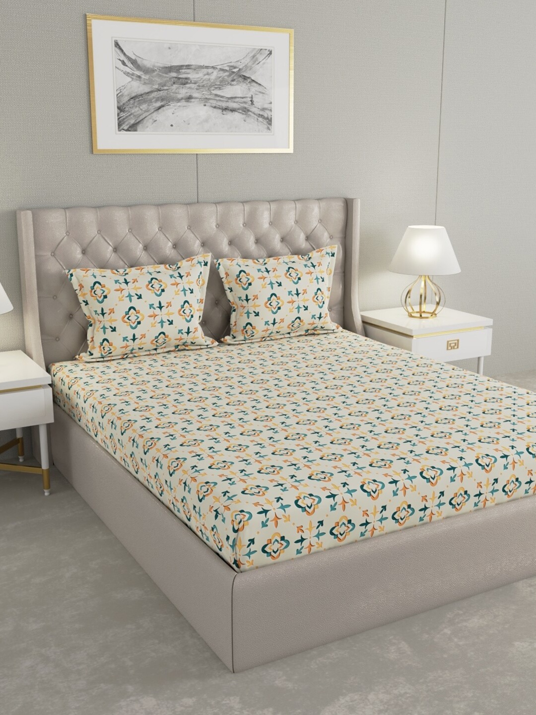 Raymond Home Yellow & Green Printed Cotton 104 TC Queen Bedsheet With 2 Pillow Covers
Raymond Home Yellow & Green Printed Cotton 104 TC Queen Bedsheet With 2 Pillow Covers