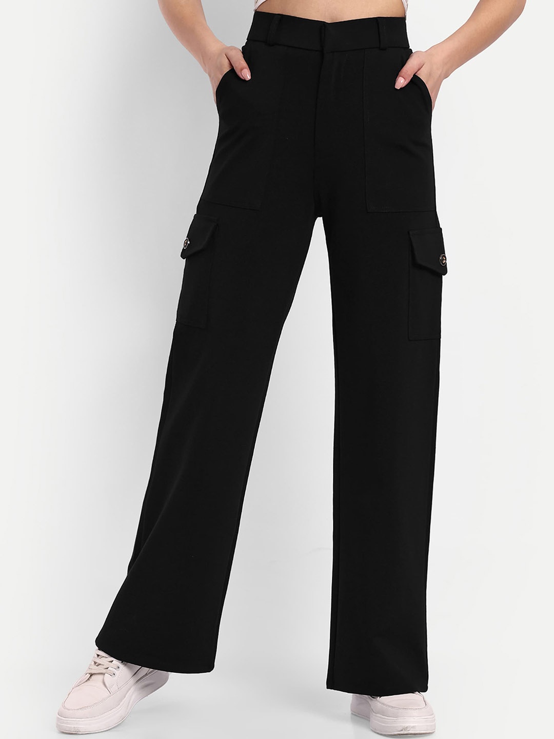 Next One Women Smart Straight Fit High-Rise Easy Wash Cargo Trousers, Black
Next One Women Smart Straight Fit High-Rise Easy Wash Cargo Trousers, Black