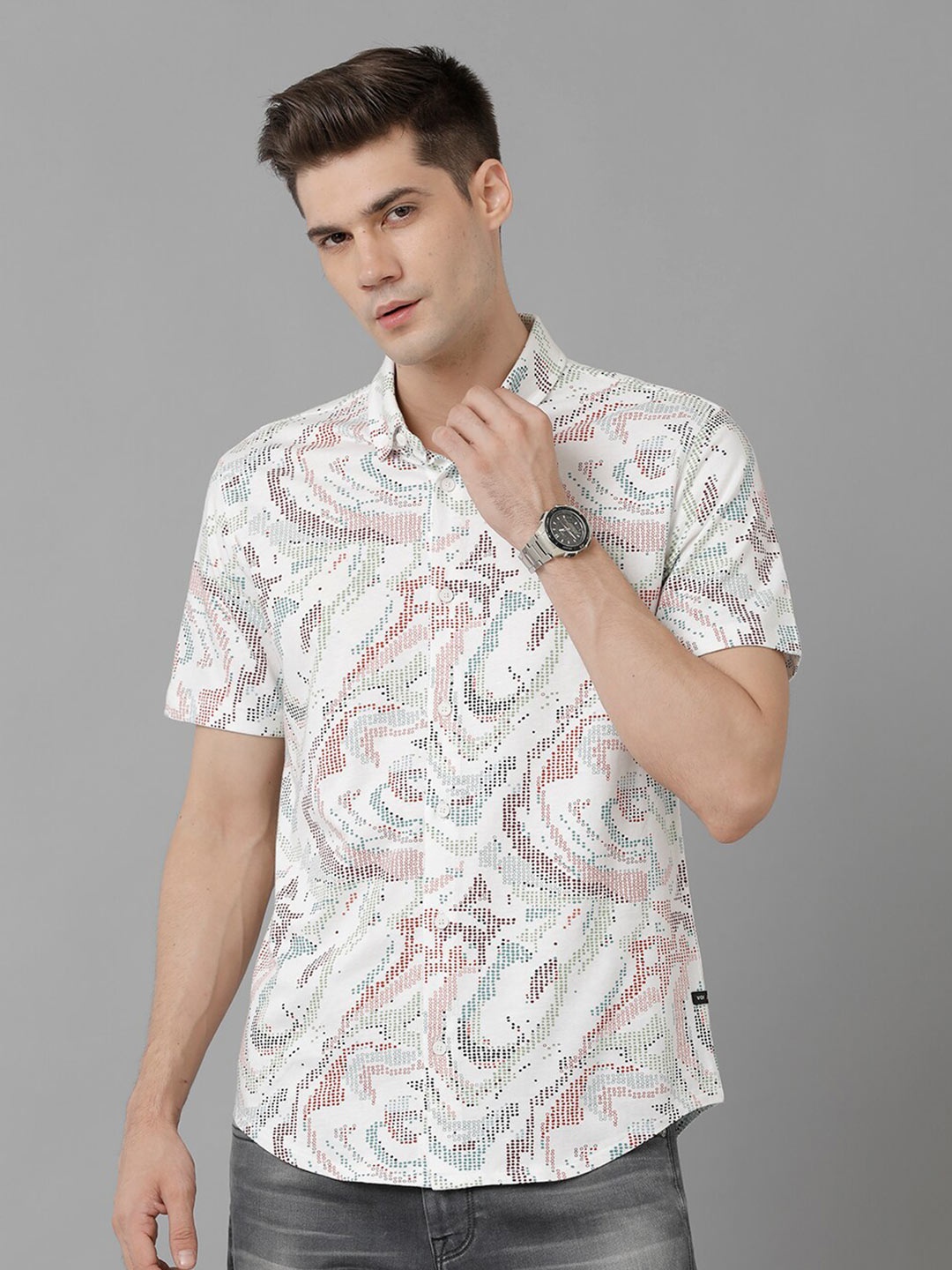 Voi Jeans Classic Abstract Printed Button Down Collar Pure Cotton Slim Fit Casual Shirt, White
Voi Jeans Classic Abstract Printed Button Down Collar Pure Cotton Slim Fit Casual Shirt, White