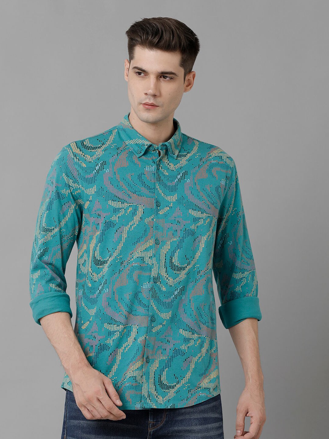 Voi Jeans Classic Abstract Printed Button Down Collar Pure Cotton Slim Fit Casual Shirt, Teal
Voi Jeans Classic Abstract Printed Button Down Collar Pure Cotton Slim Fit Casual Shirt, Teal