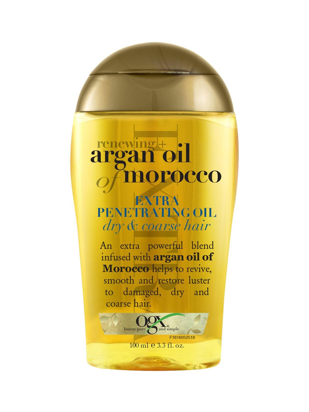OGX Renewing + Argan Oil Of Morocco Extra Penetrating Hair Oil For Dry Coarse Hair- 100ml, Yellow
OGX Renewing + Argan Oil Of Morocco Extra Penetrating Hair Oil For Dry Coarse Hair- 100ml, Yellow