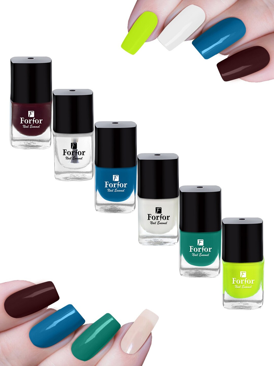 FORFOR Set Of 6 Perfect Stay Trendy Nail Polish 5ml Each-111 + 112 + 113 + 114 + 115 + 116, Blue
FORFOR Set Of 6 Perfect Stay Trendy Nail Polish 5ml Each-111 + 112 + 113 + 114 + 115 + 116, Blue