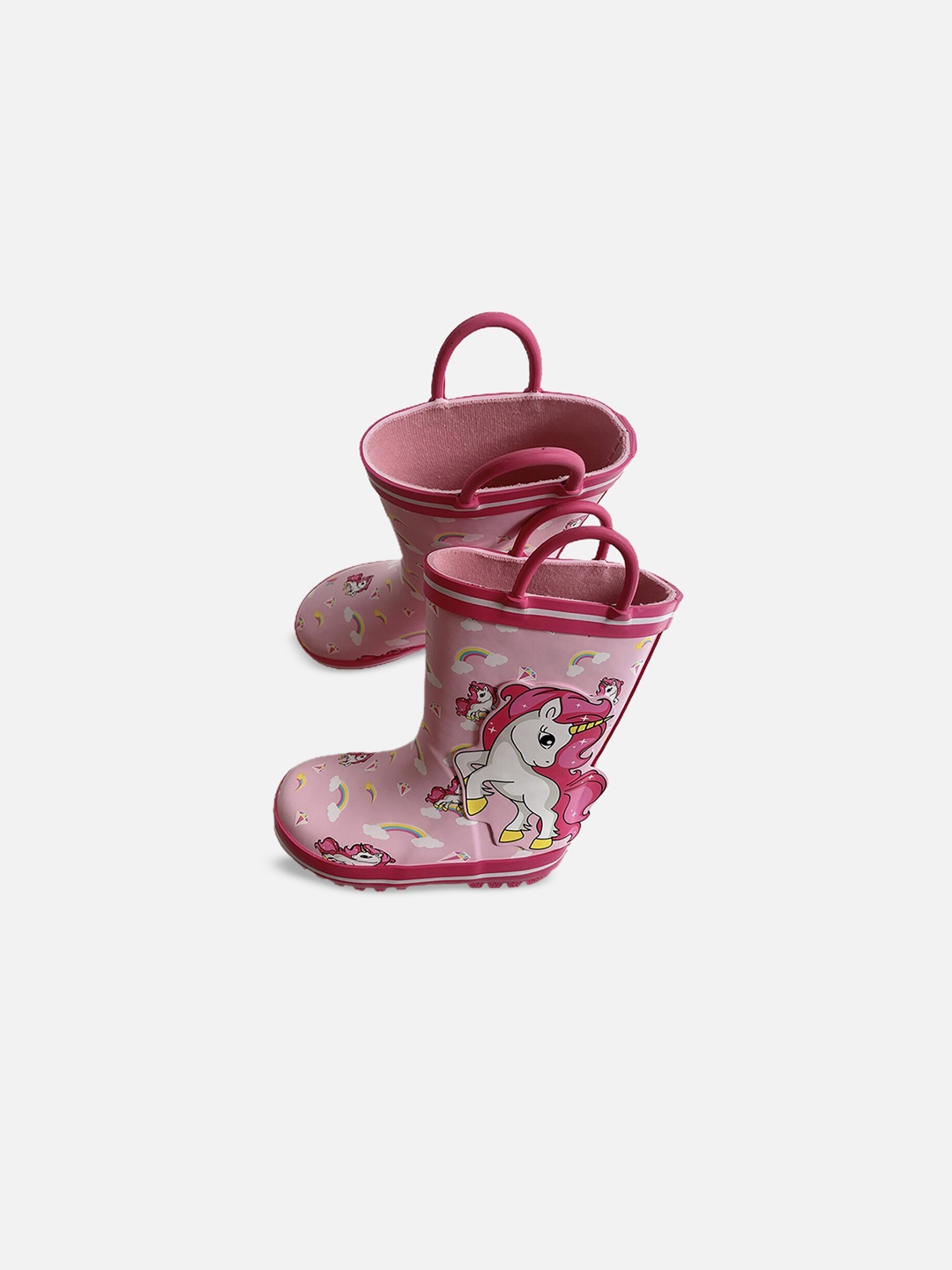 Little Surprise Box LLP Kids Unicorn Printed Waterproof Mid-Top Rain Boots, Pink