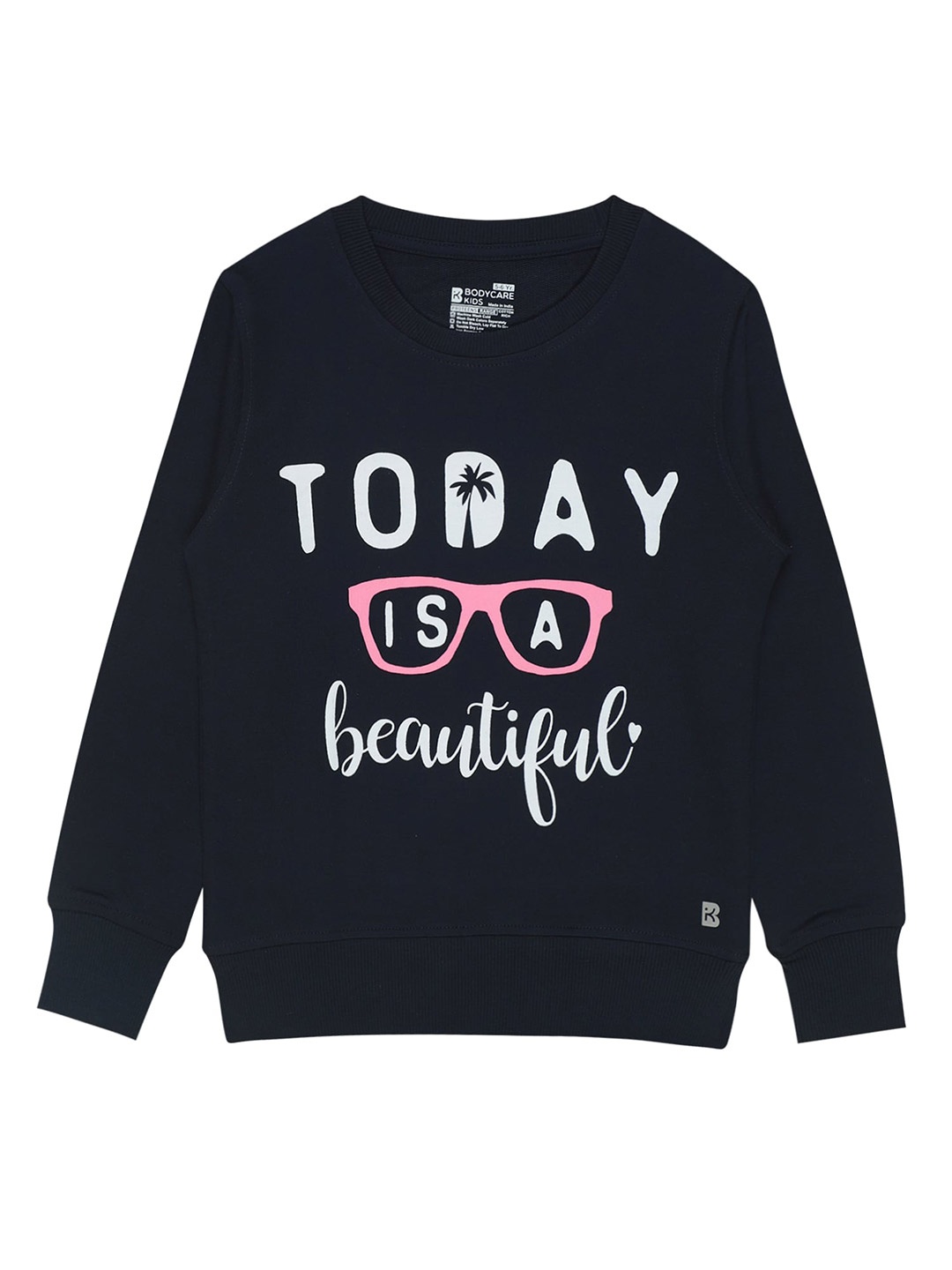 Bodycare Kids Girls Typography Printed Resists Microbial Odor Wool Pullover, Navy blue
Bodycare Kids Girls Typography Printed Resists Microbial Odor Wool Pullover, Navy blue