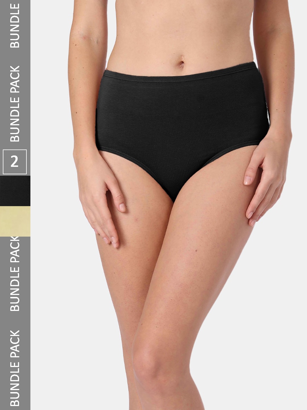 Candour London Women Pack of 2 Anti-Microbial High-Rise Briefs P503-BI-Black-Cream-S
Candour London Women Pack of 2 Anti-Microbial High-Rise Briefs P503-BI-Black-Cream-S