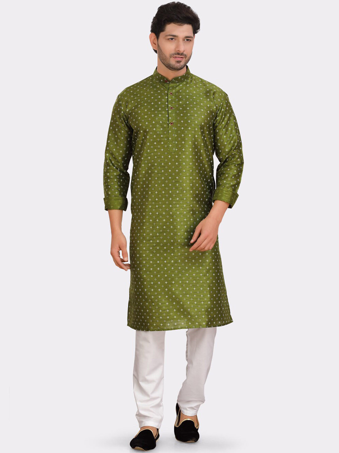SHIWAM ETHNIX Conversational Printed Mandarin Collar Straight Kurta With Pyjamas, Green
SHIWAM ETHNIX Conversational Printed Mandarin Collar Straight Kurta With Pyjamas, Green