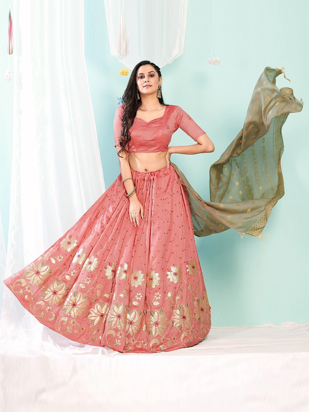 Fashion Basket Embroidered Semi-Stitched Lehenga & Unstitched Blouse With Dupatta, Pink
Fashion Basket Embroidered Semi-Stitched Lehenga & Unstitched Blouse With Dupatta, Pink