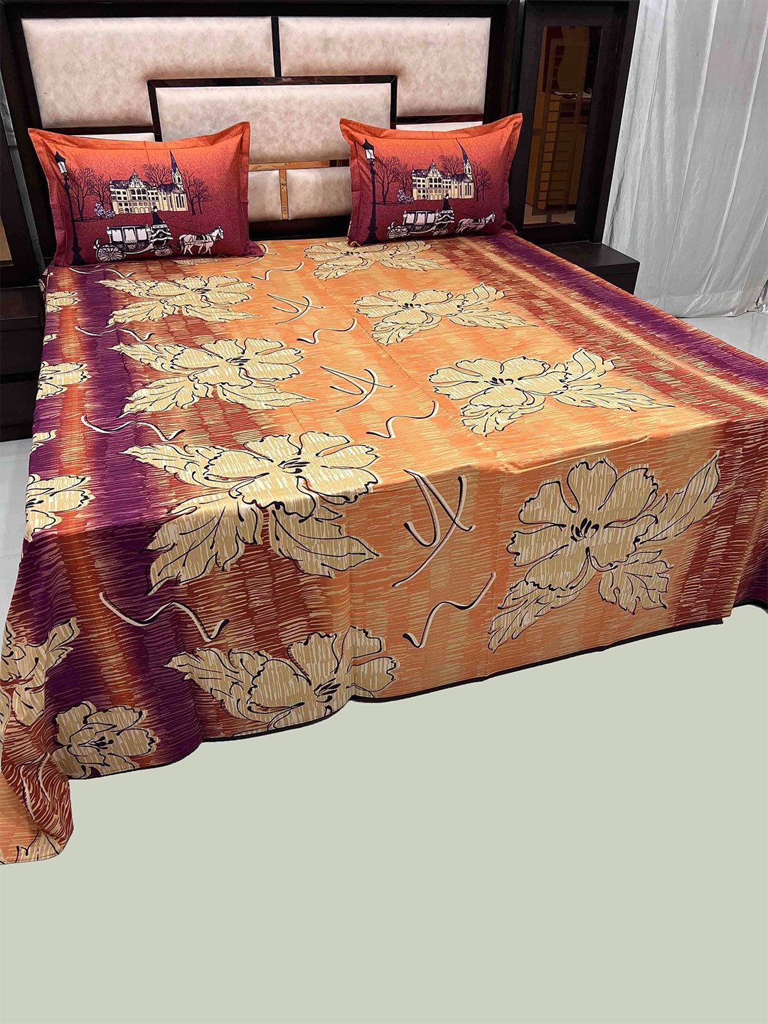 Pure Decor Royal Lifestyle Orange Floral 350TC Pure Cotton King Bedsheet & 2 Pillow Covers
Pure Decor Royal Lifestyle Orange Floral 350TC Pure Cotton King Bedsheet & 2 Pillow Covers