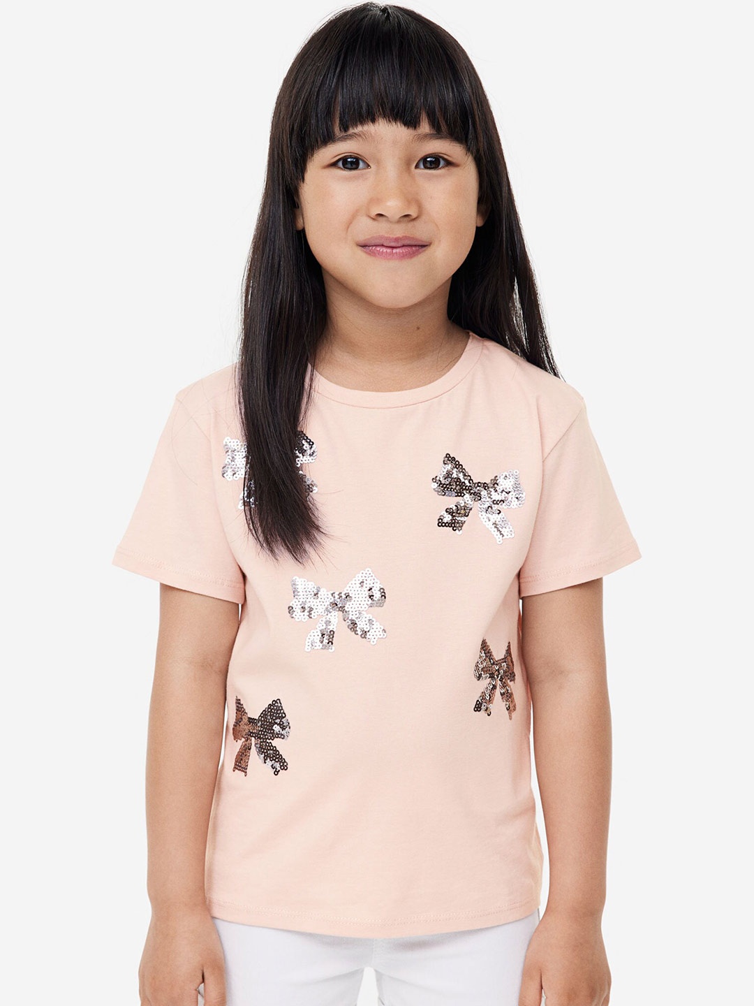H&M Girls Pure Cotton Top, Peach