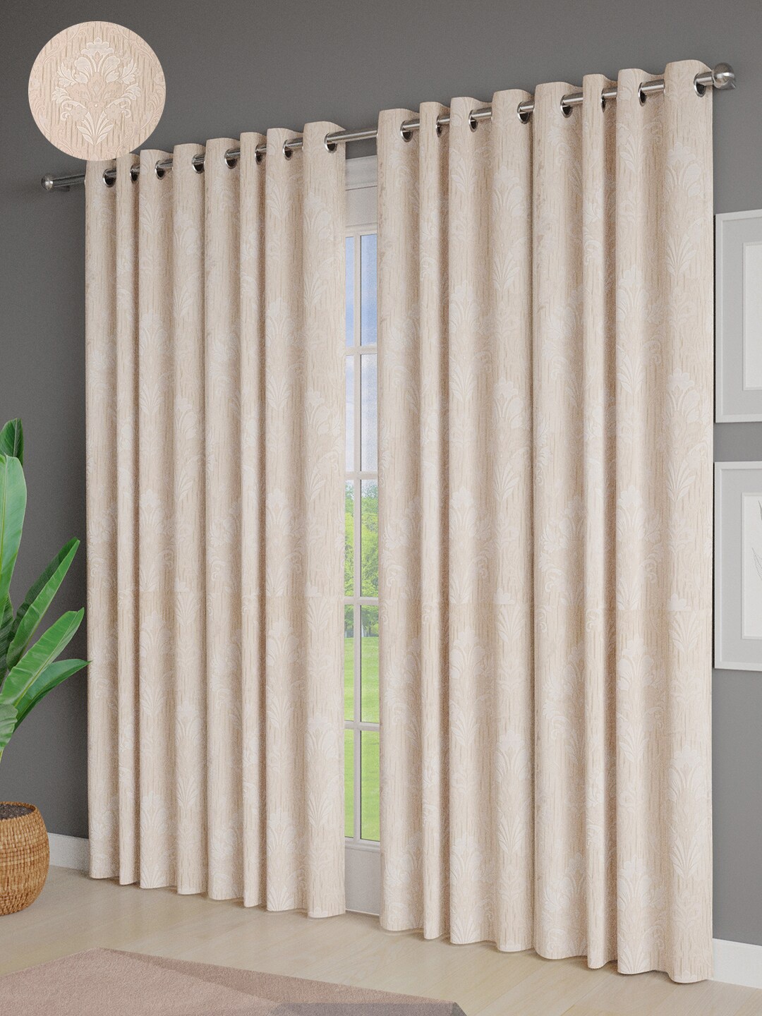 Just Home Off White & Gold-Toned 4 Pieces Textured Room Darkening Jacquard Door Curtains
Just Home Off White & Gold-Toned 4 Pieces Textured Room Darkening Jacquard Door Curtains