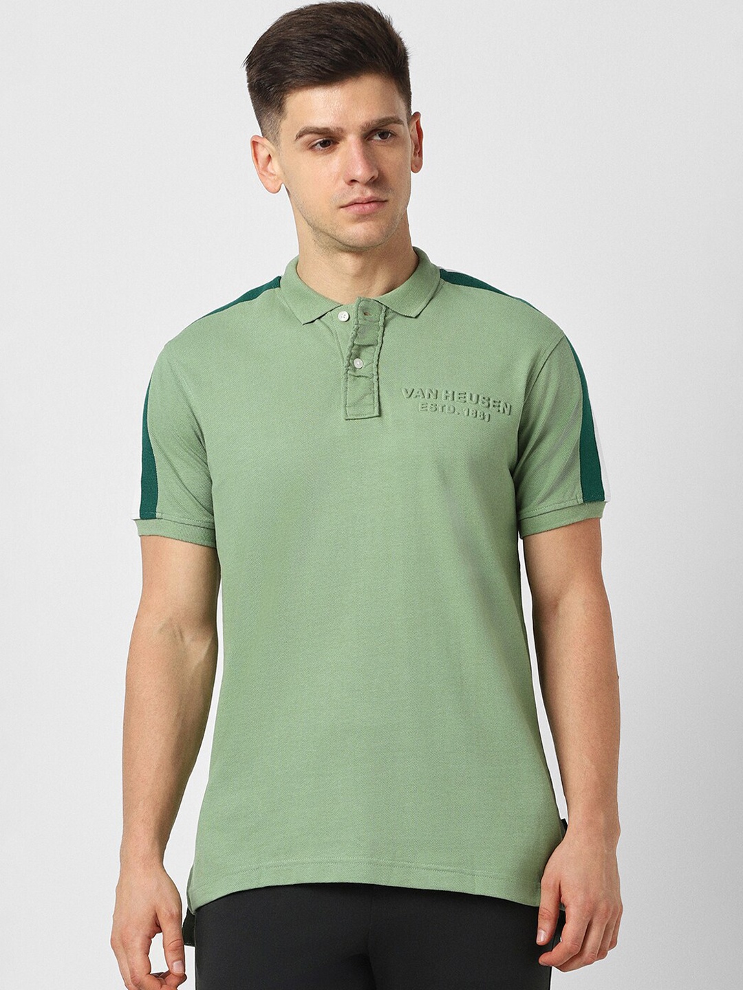 Van Heusen Sport Polo Collar Embroidered Pure Cotton Regular Fit T-shirt, Green
Van Heusen Sport Polo Collar Embroidered Pure Cotton Regular Fit T-shirt, Green